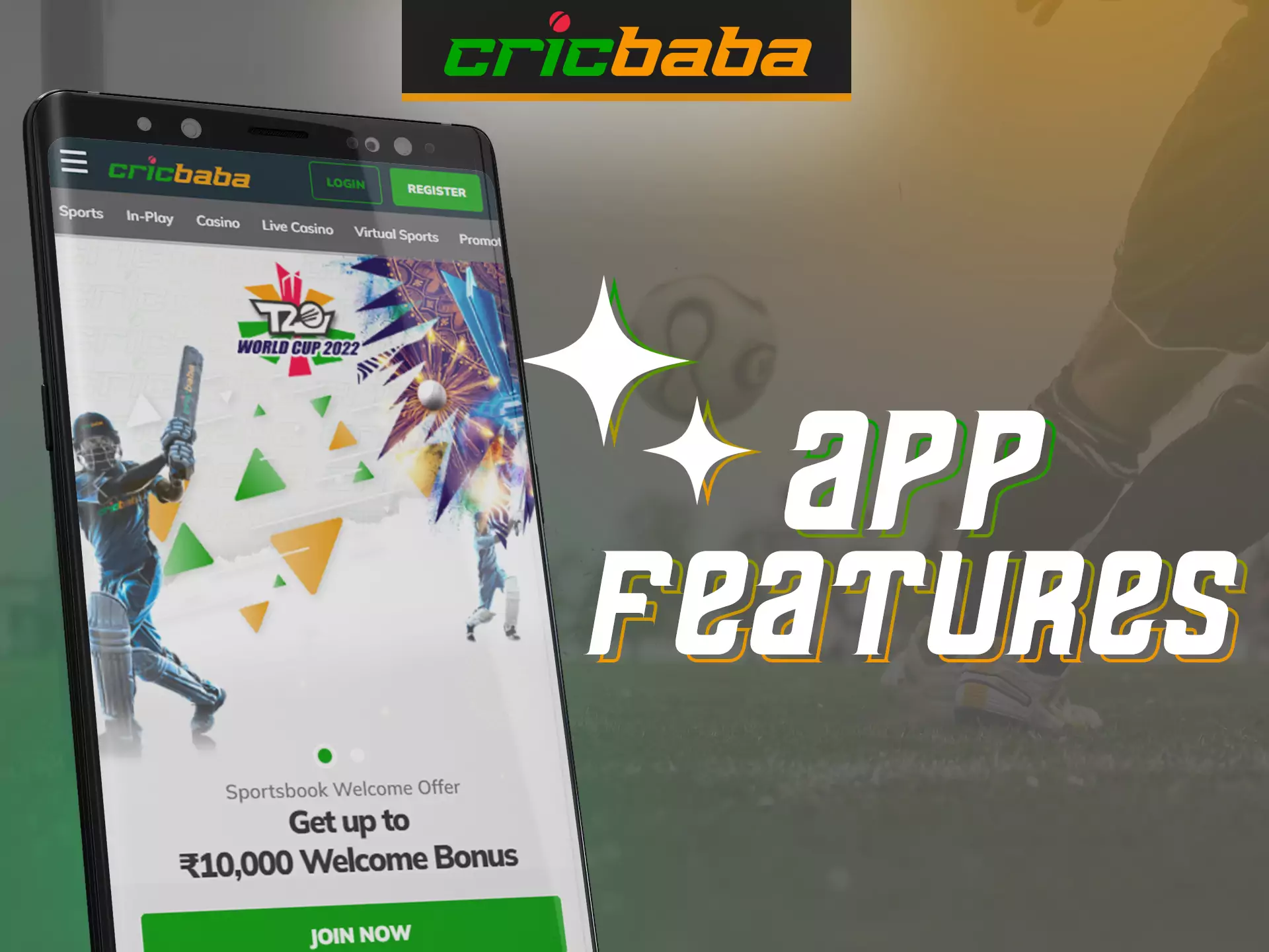 Get acquainted with all the properties and features of Cricbaba.