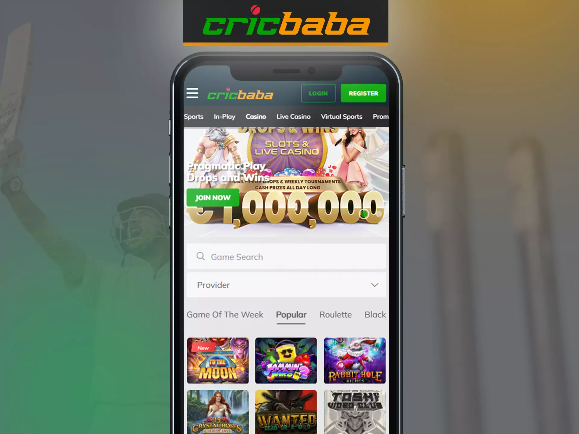 The mobile version of Cricbaba has all the features, you can bet and enjoy the game.
