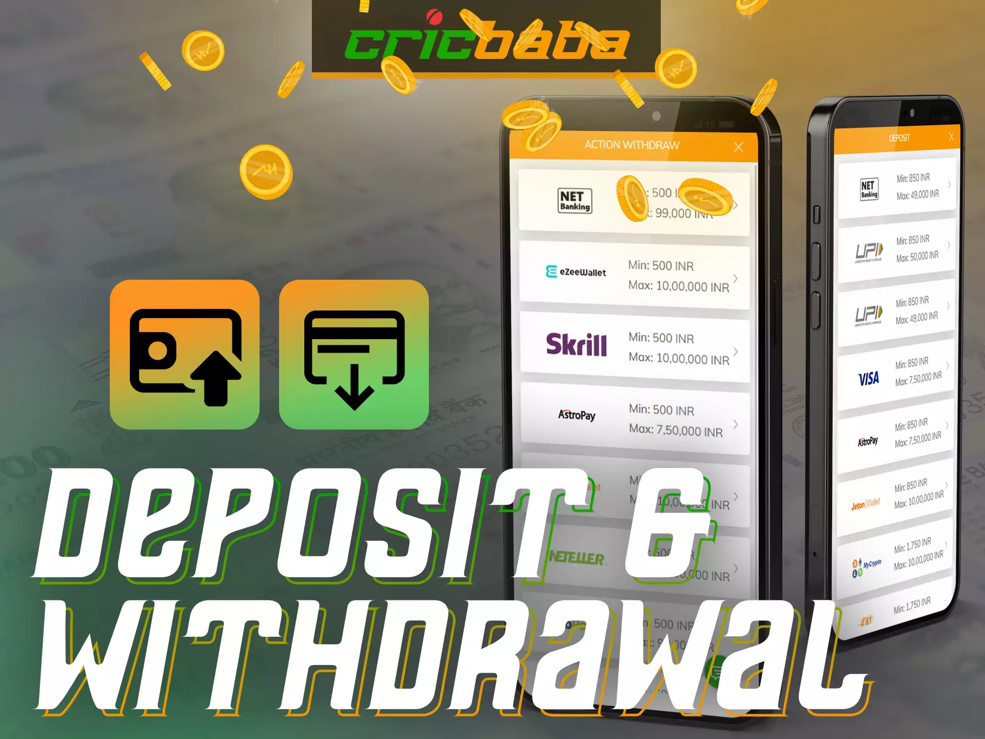 Find out how to quickly dtposit your Cricbaba account and how to withdraw money.