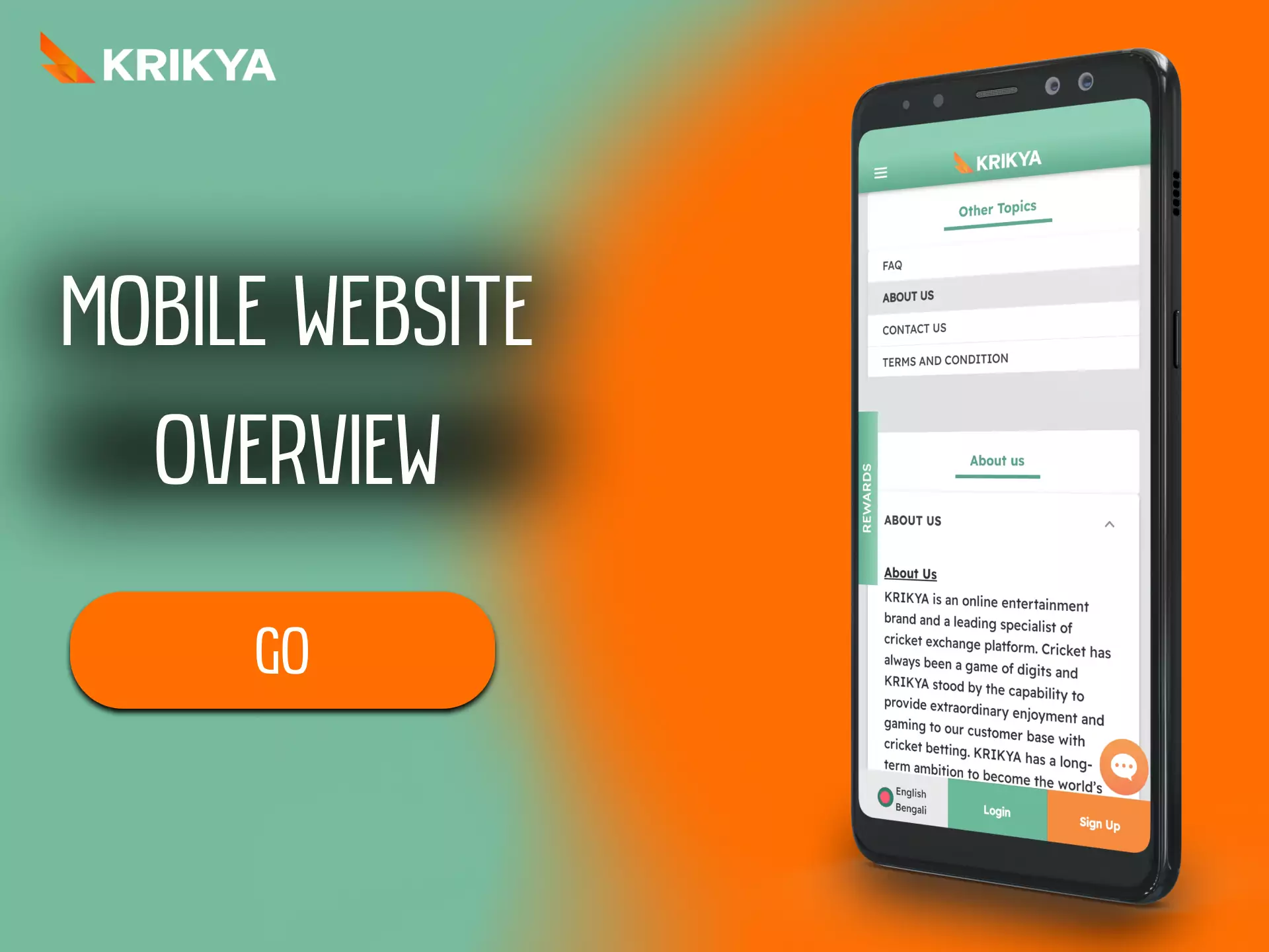 Krikya has a convenient mobile website so that players can use bonuses and play anywhere.