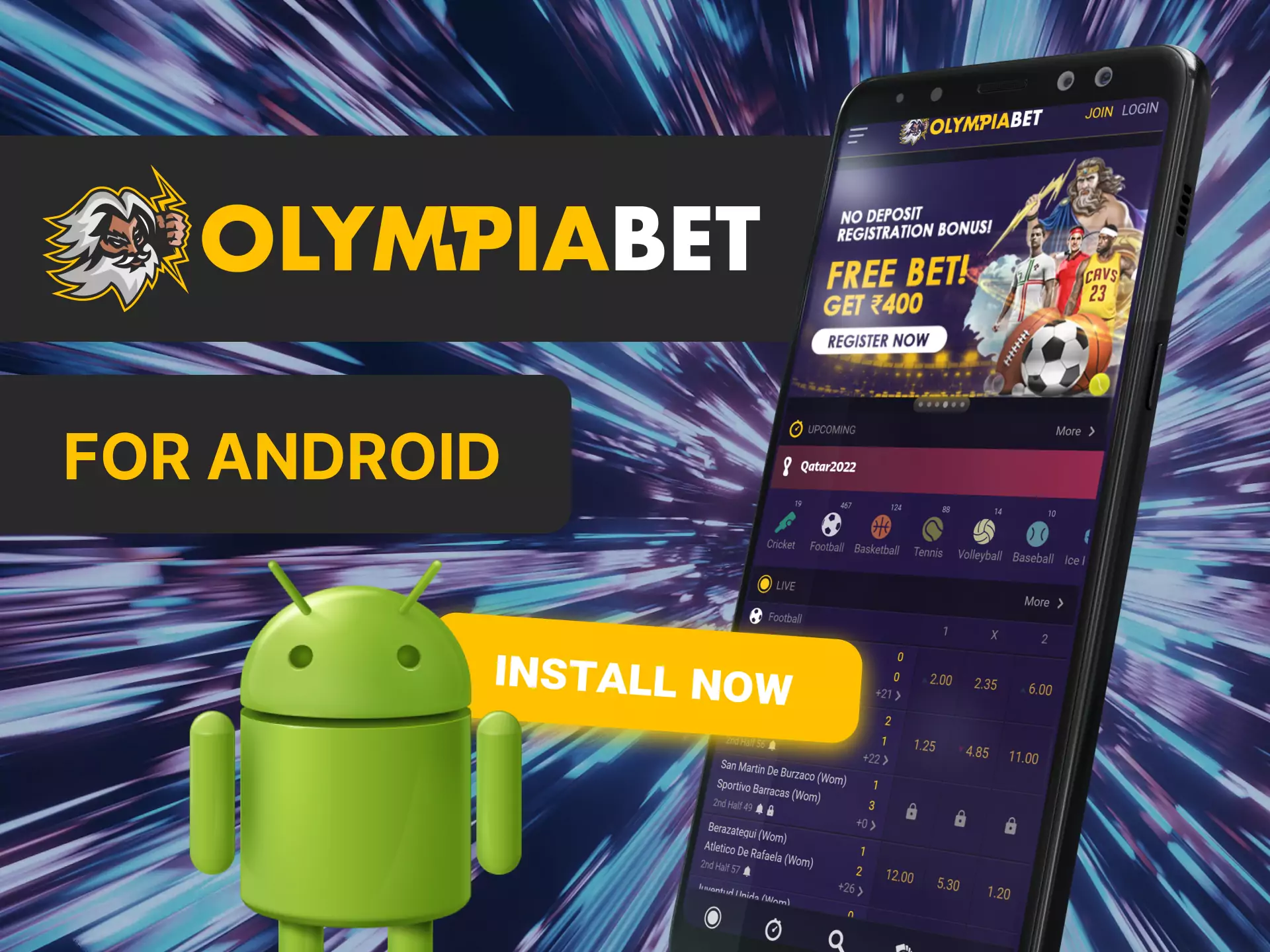 You can use the OlympiaBet app on your Android device.