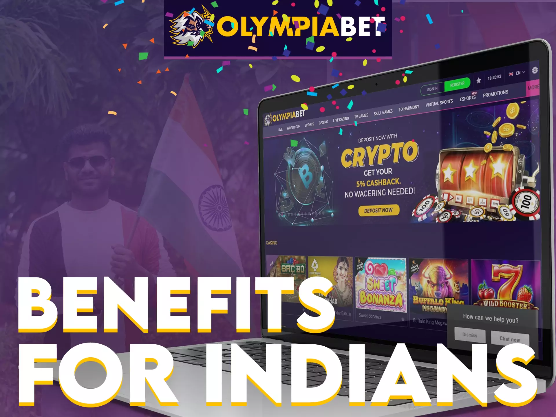 OlympiaBet offers interesting benefits to India players.