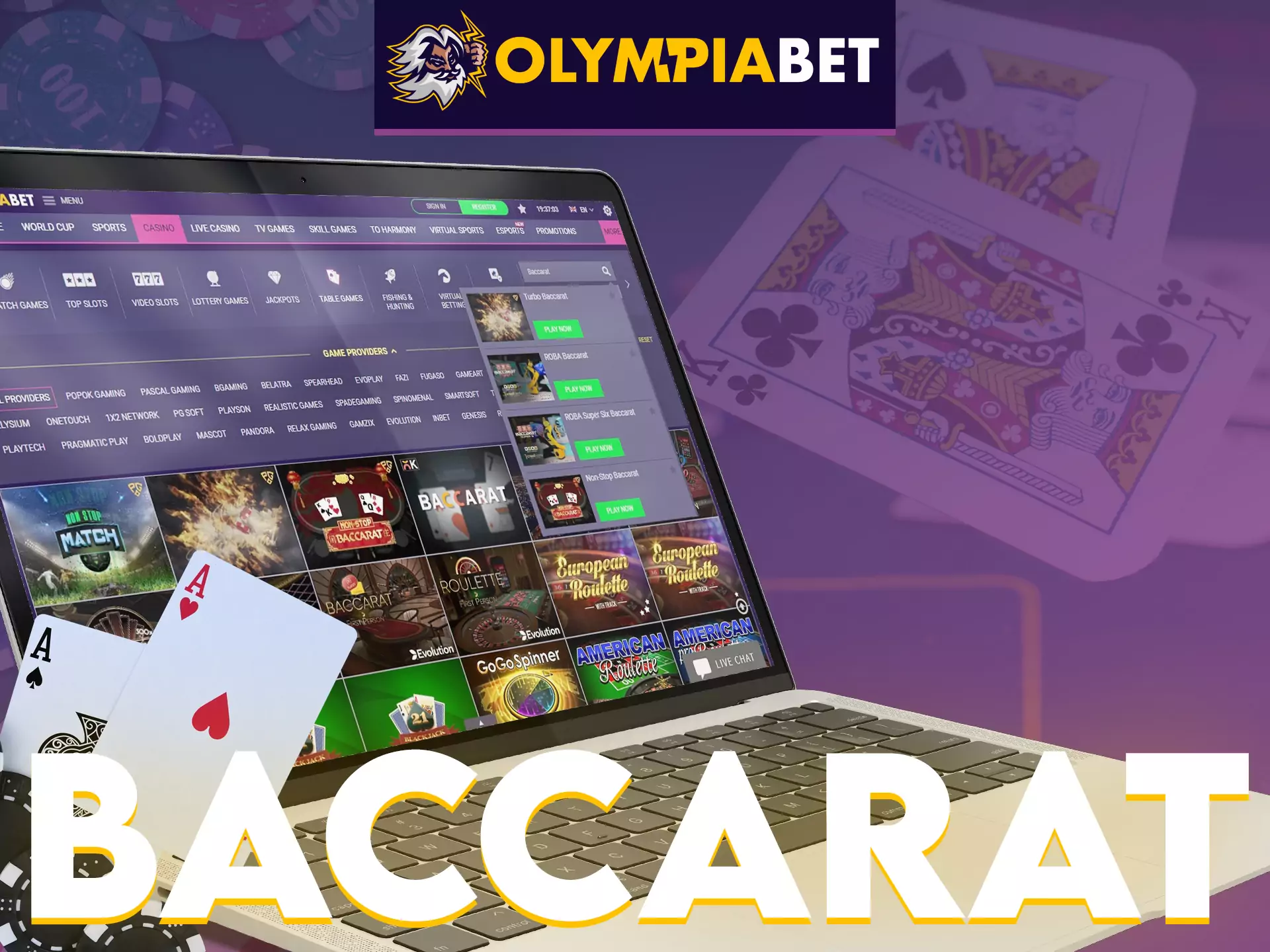 Show off your baccarat skills at OlympiaBet Casino.