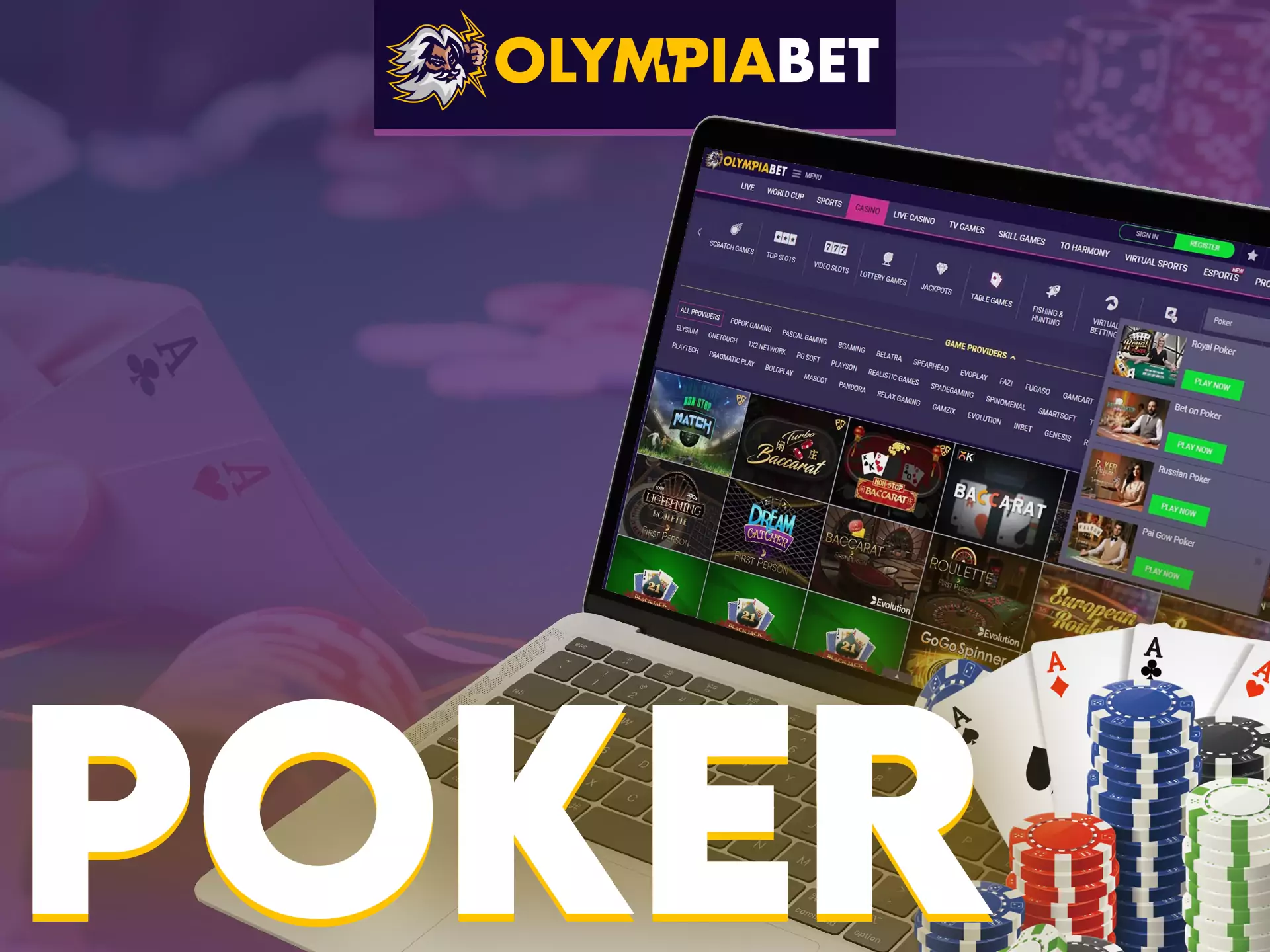Show off your poker skills at OlympiaBet Casino.