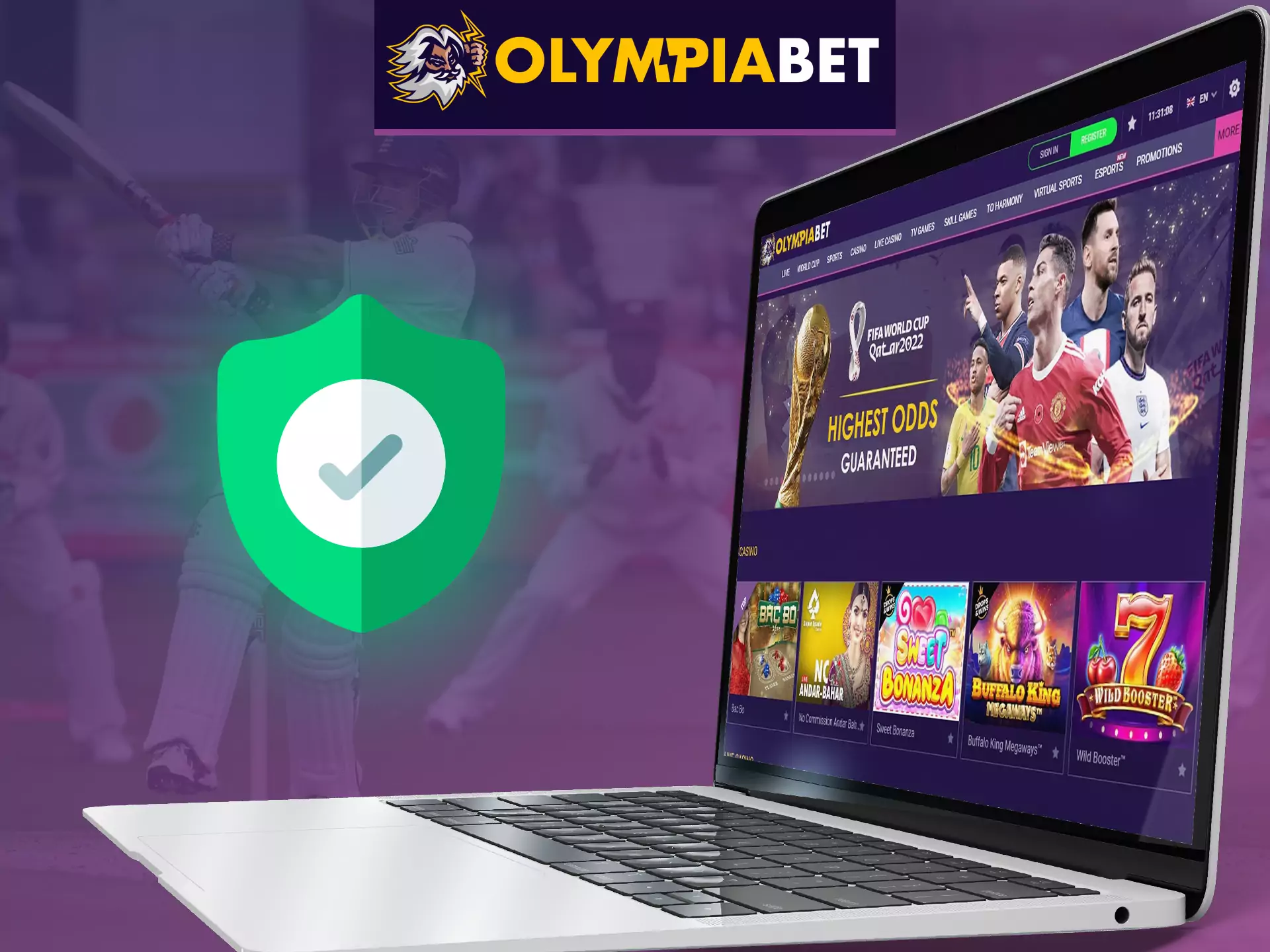 OlympiaBet is a secure service for players, your data is protected.