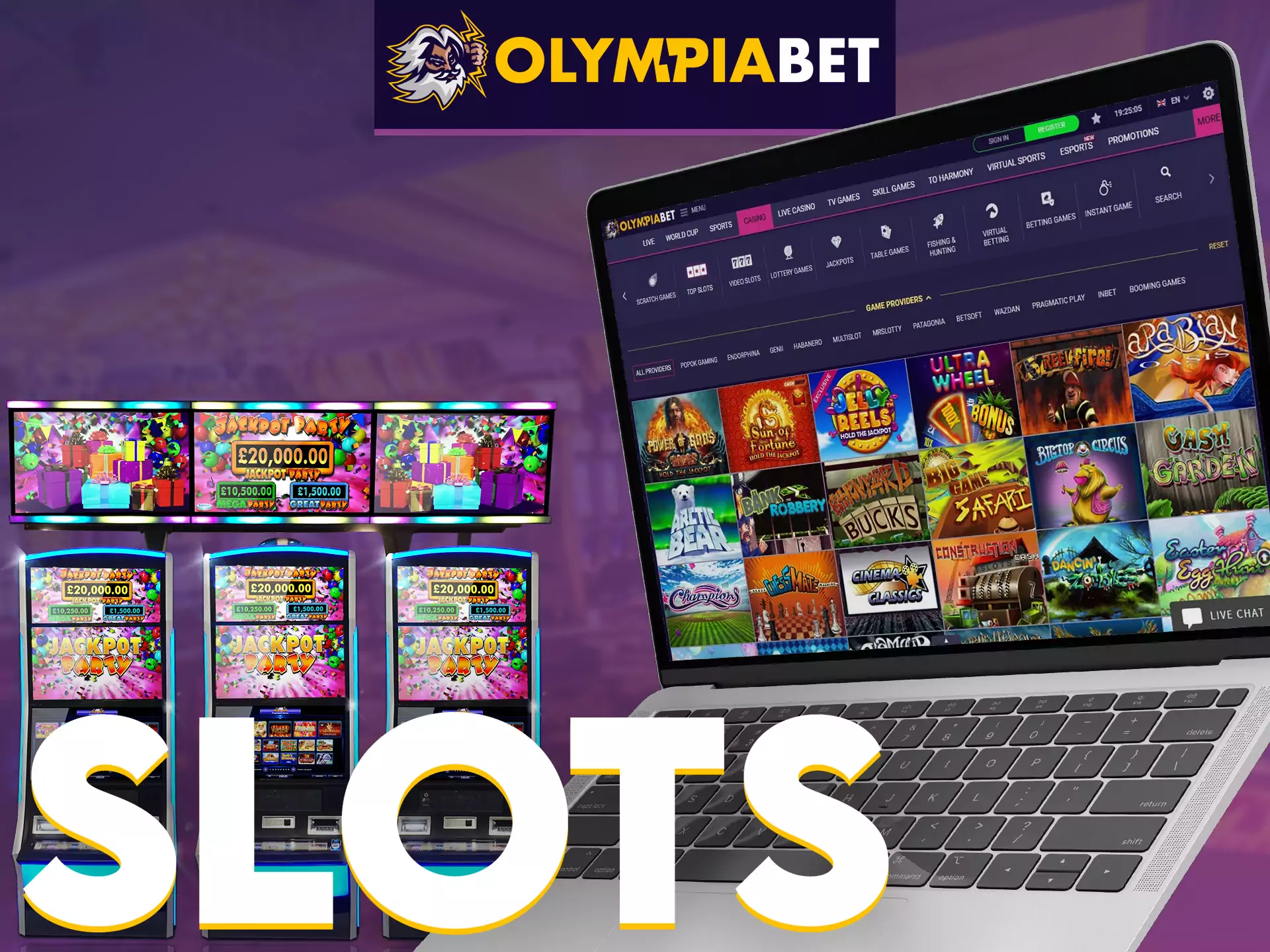 Try your luck on slots at OlympiaBet Casino.