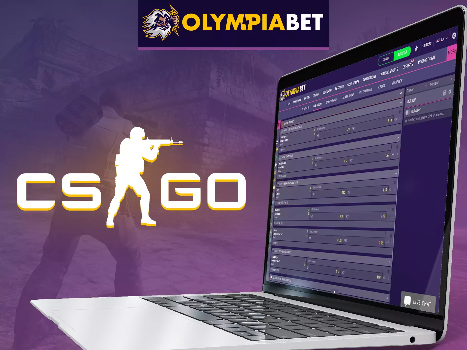 Join OlympiaBet and bet on CS:GO now!