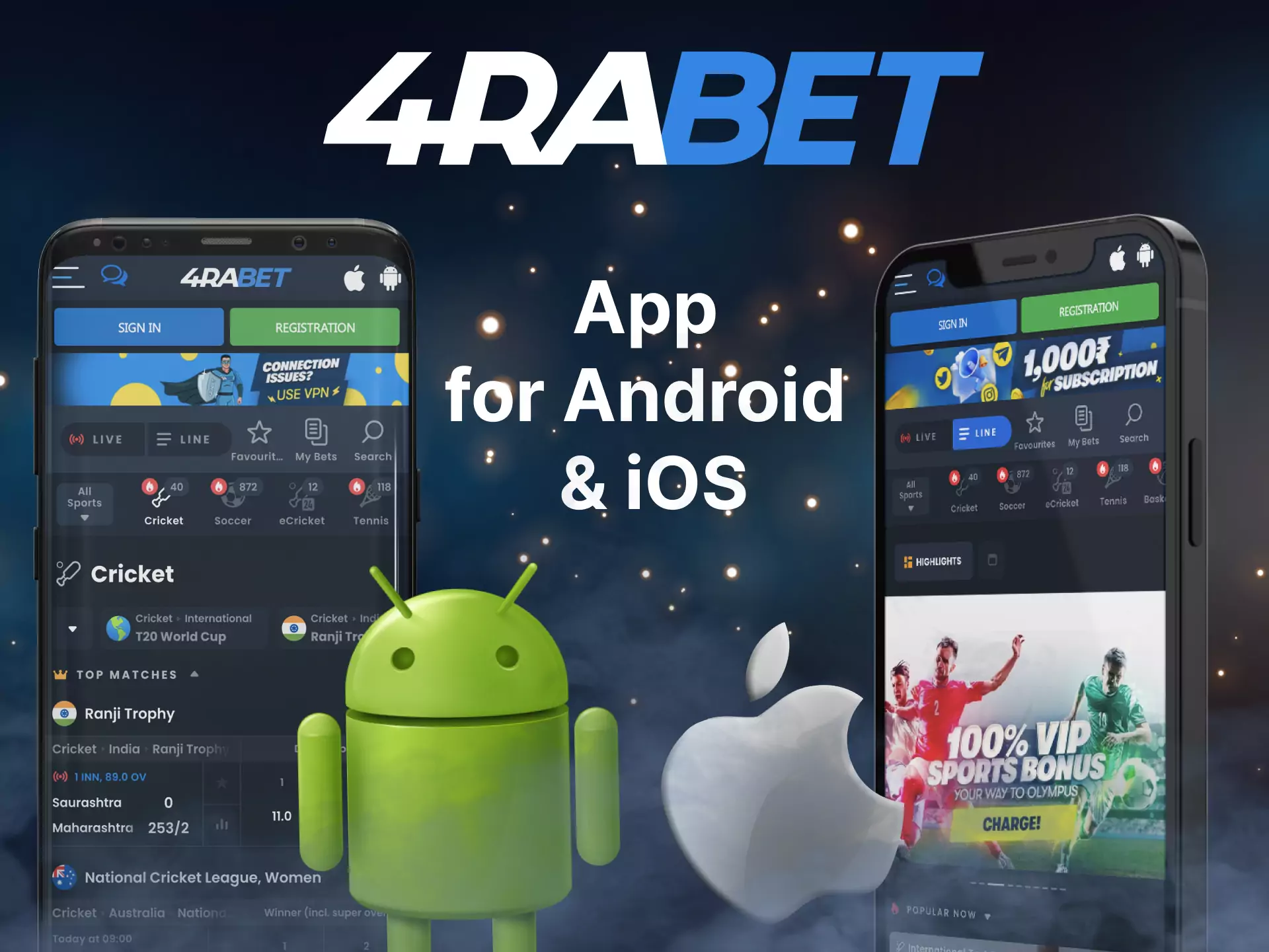 4rabet offers convenient applications for your Android and iOS devices.