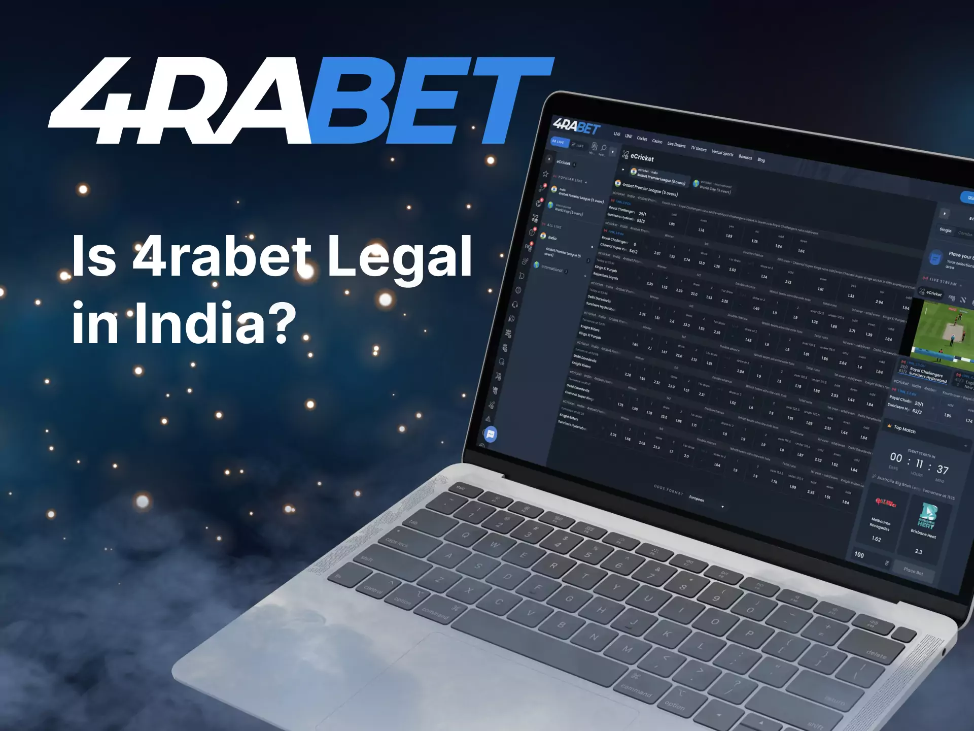 The 4rabet service is legal for players, you can play at the casino and bet on sports.