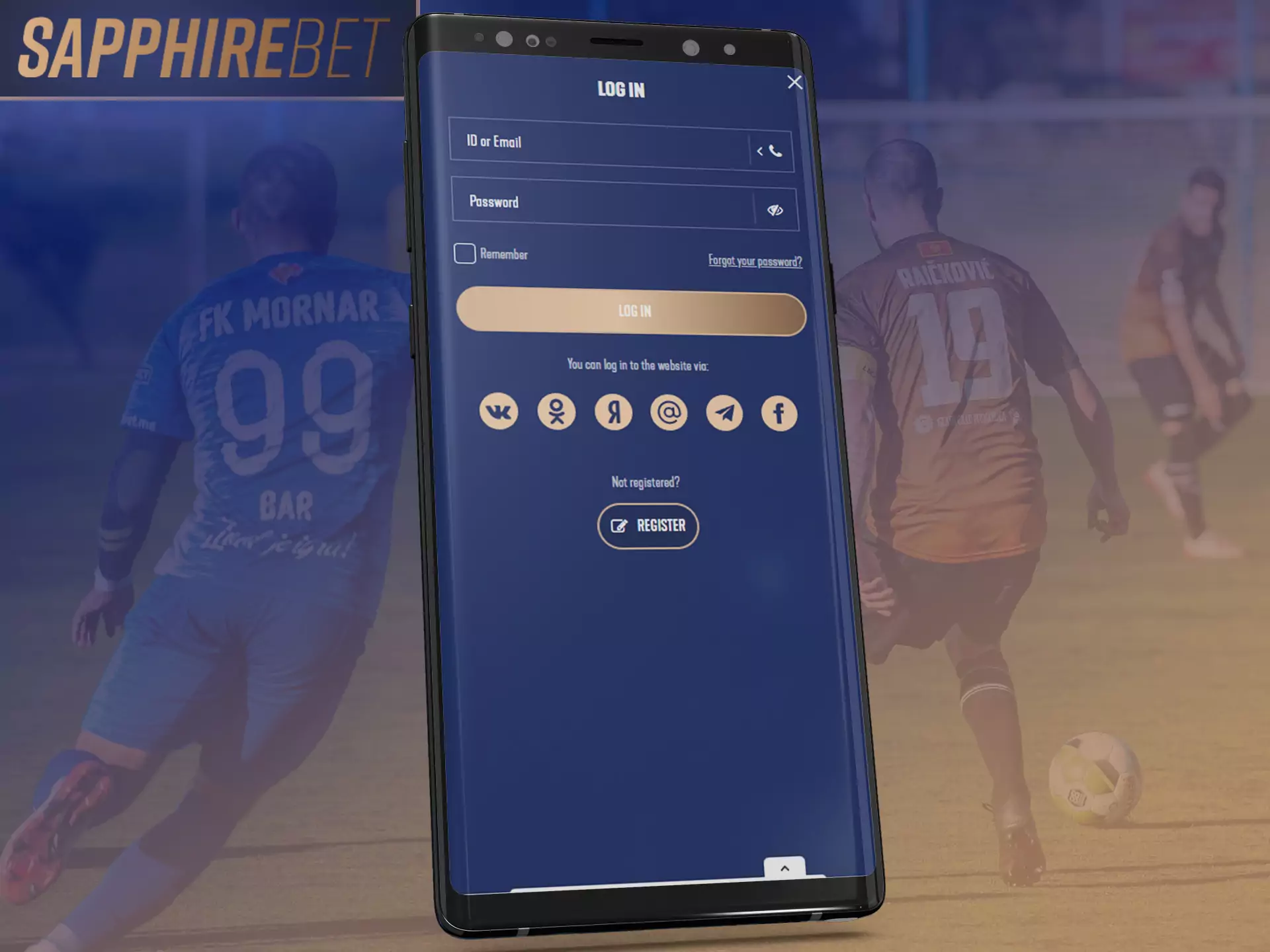 Log into your account in the Sapphirebet app, use bonuses and place bets.