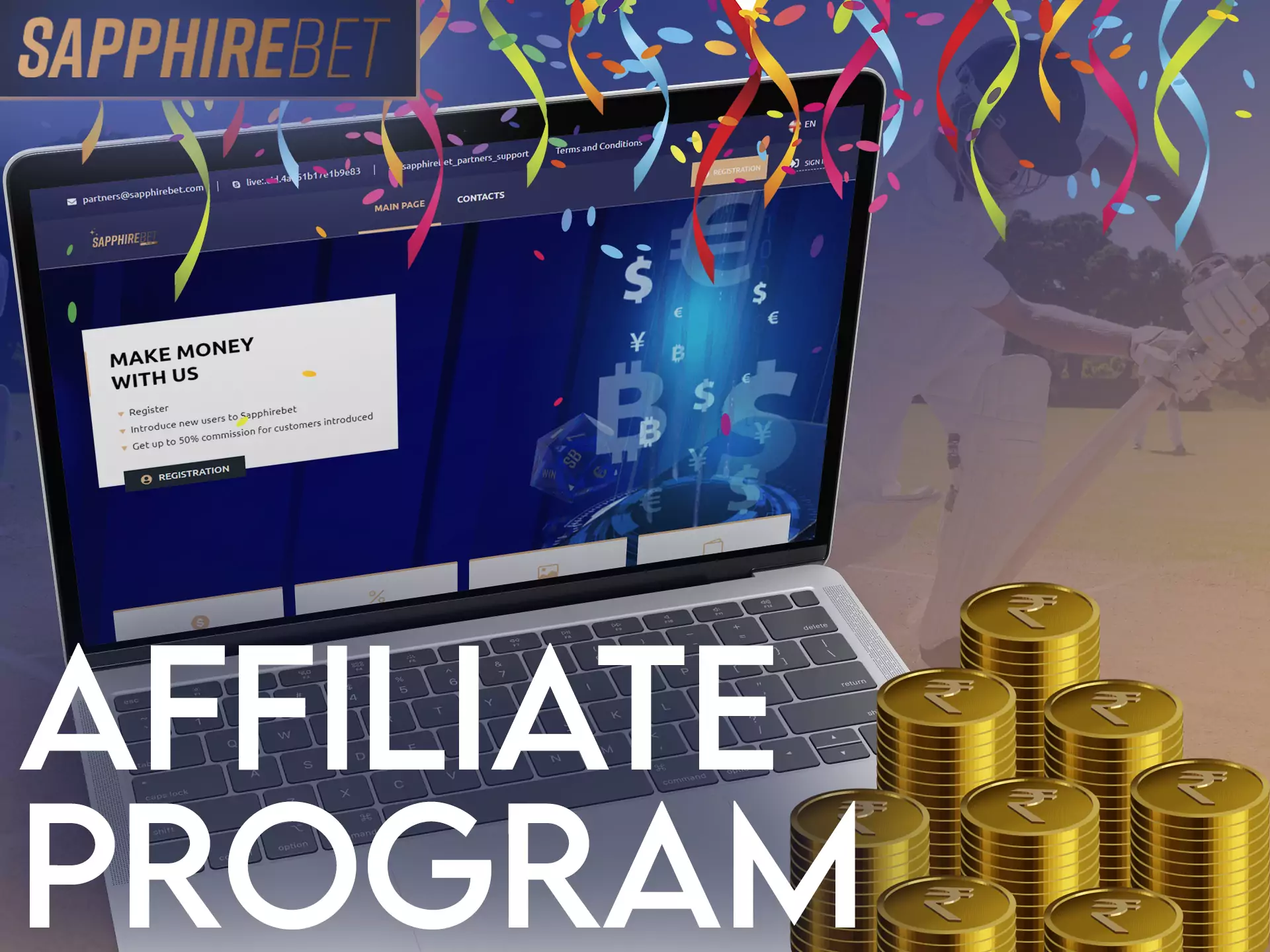 Join the Sapphirebet affiliate program and get nice bonuses.