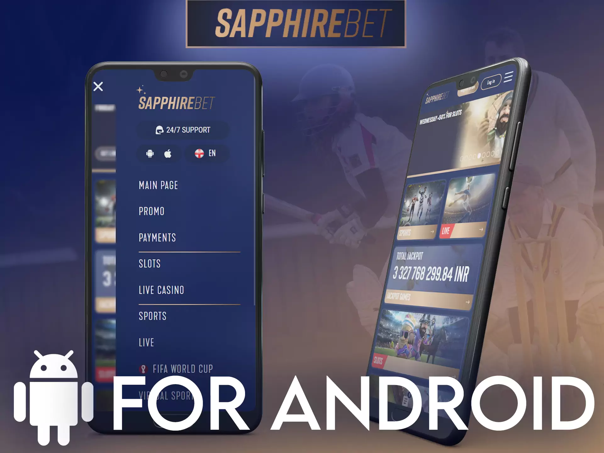 Use Sapphirebet on your Android device, get nice bonuses and place bets.