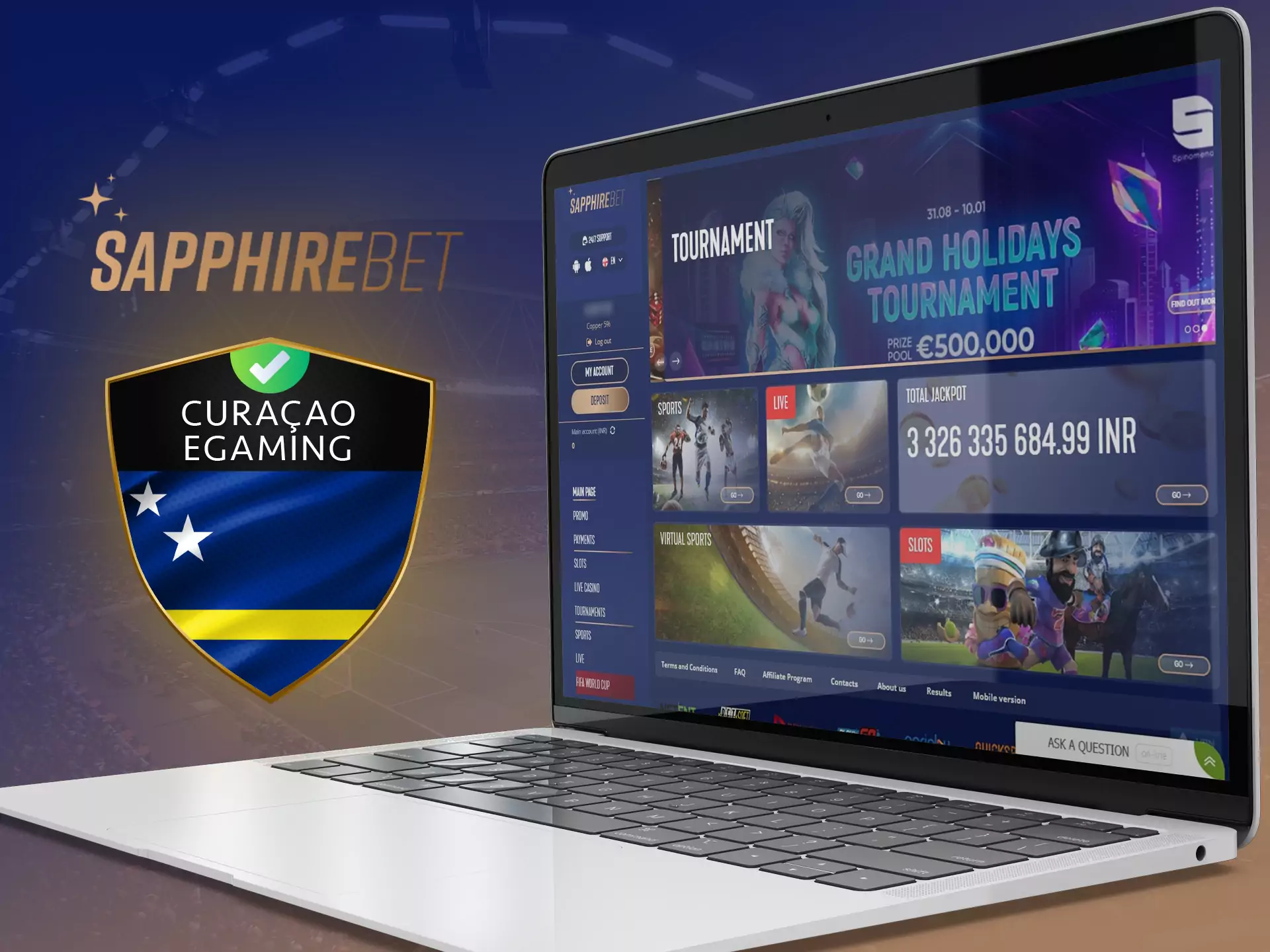 Sapphirebet is legal in your country and safe for players.