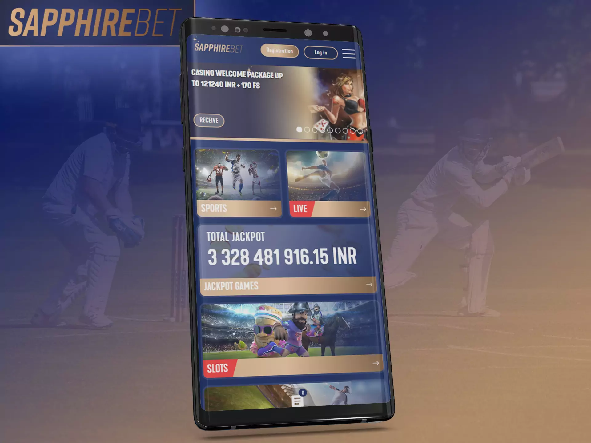 Use all the functions of Sapphirebet on your mobile device through the mobile version of the site.