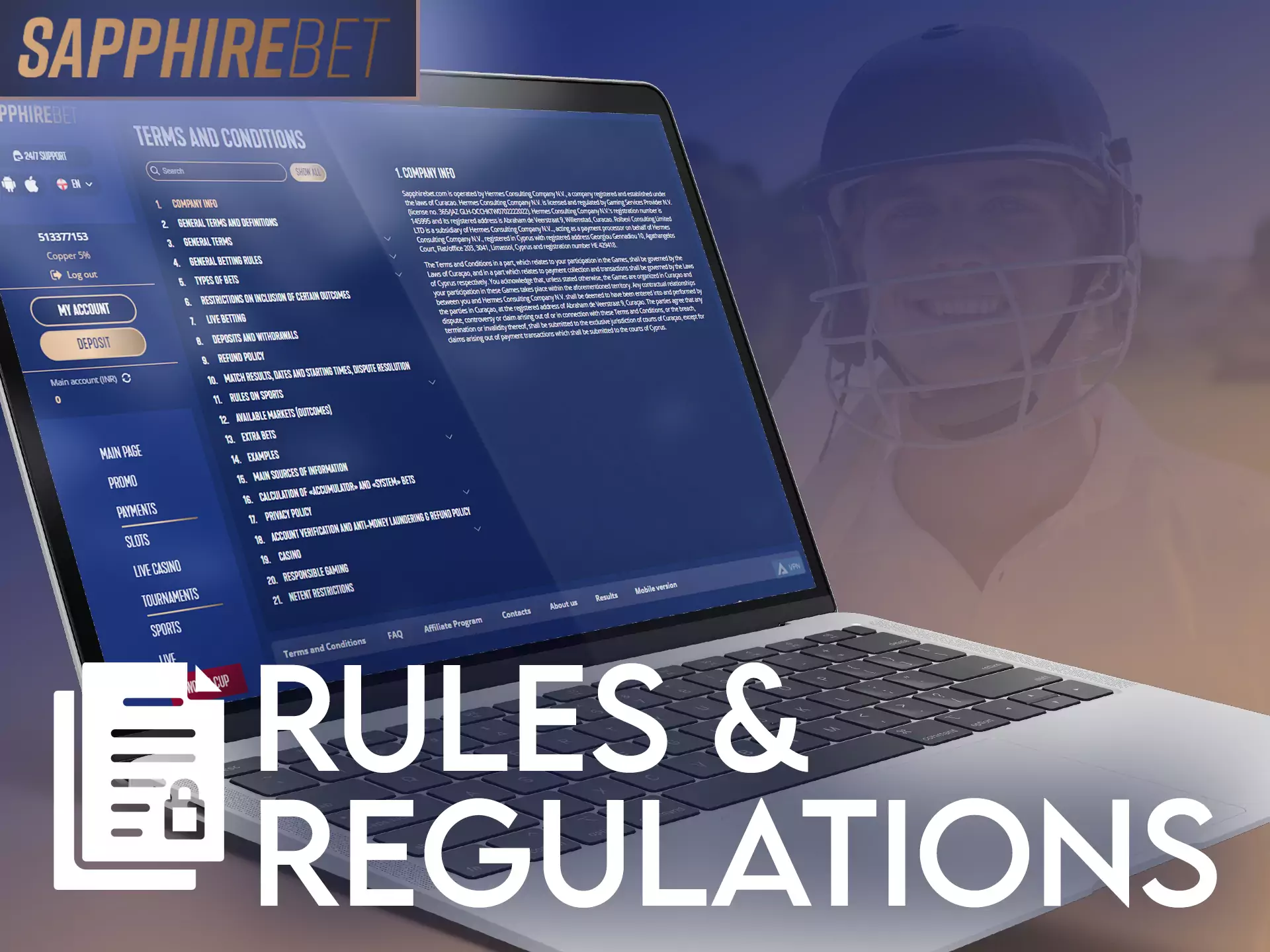 Learn the rules and regulations of Sapphirebet, use the service comfortably.