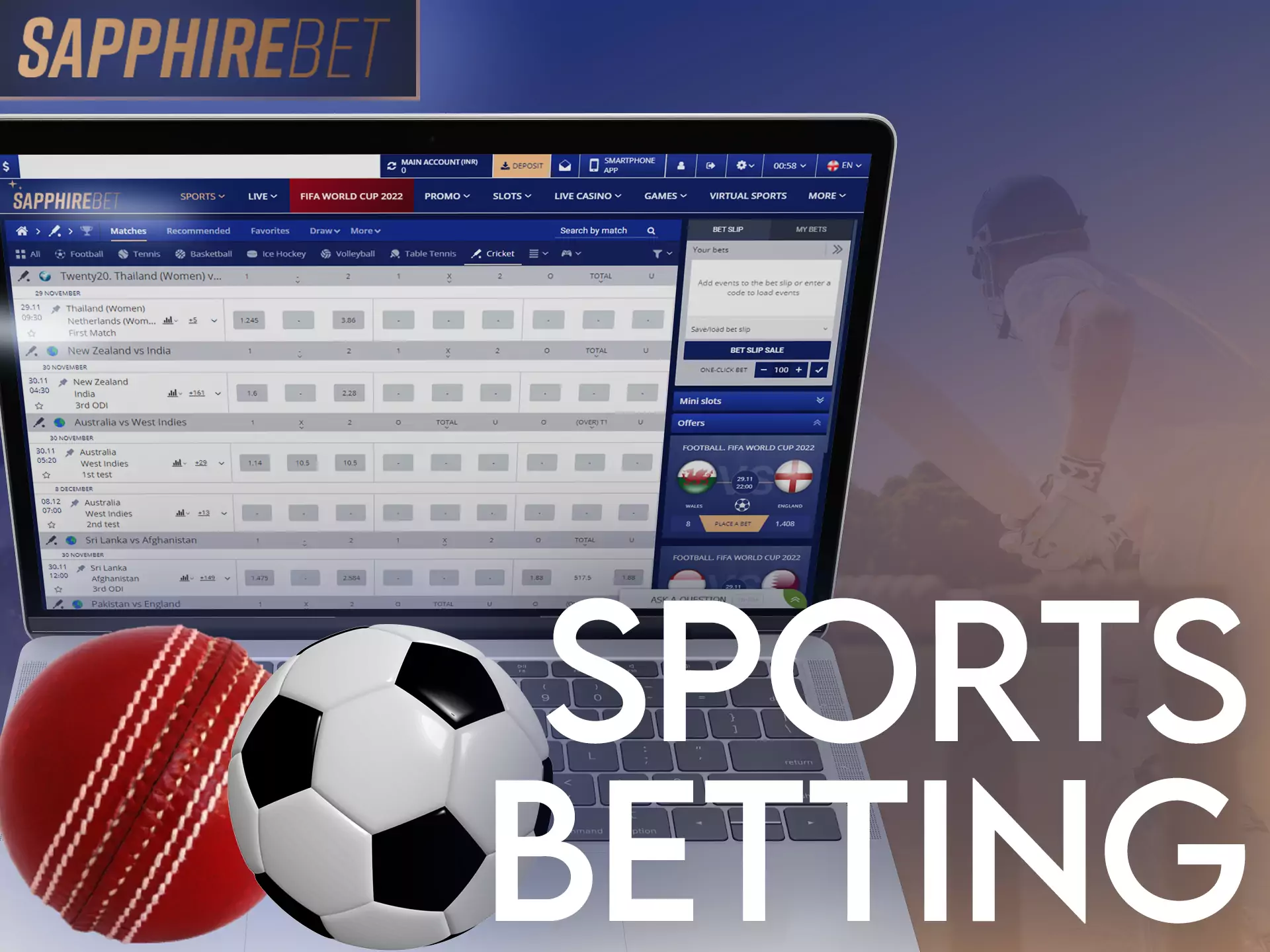 In Sapphirebet, place bets on various sports and enjoy the game.