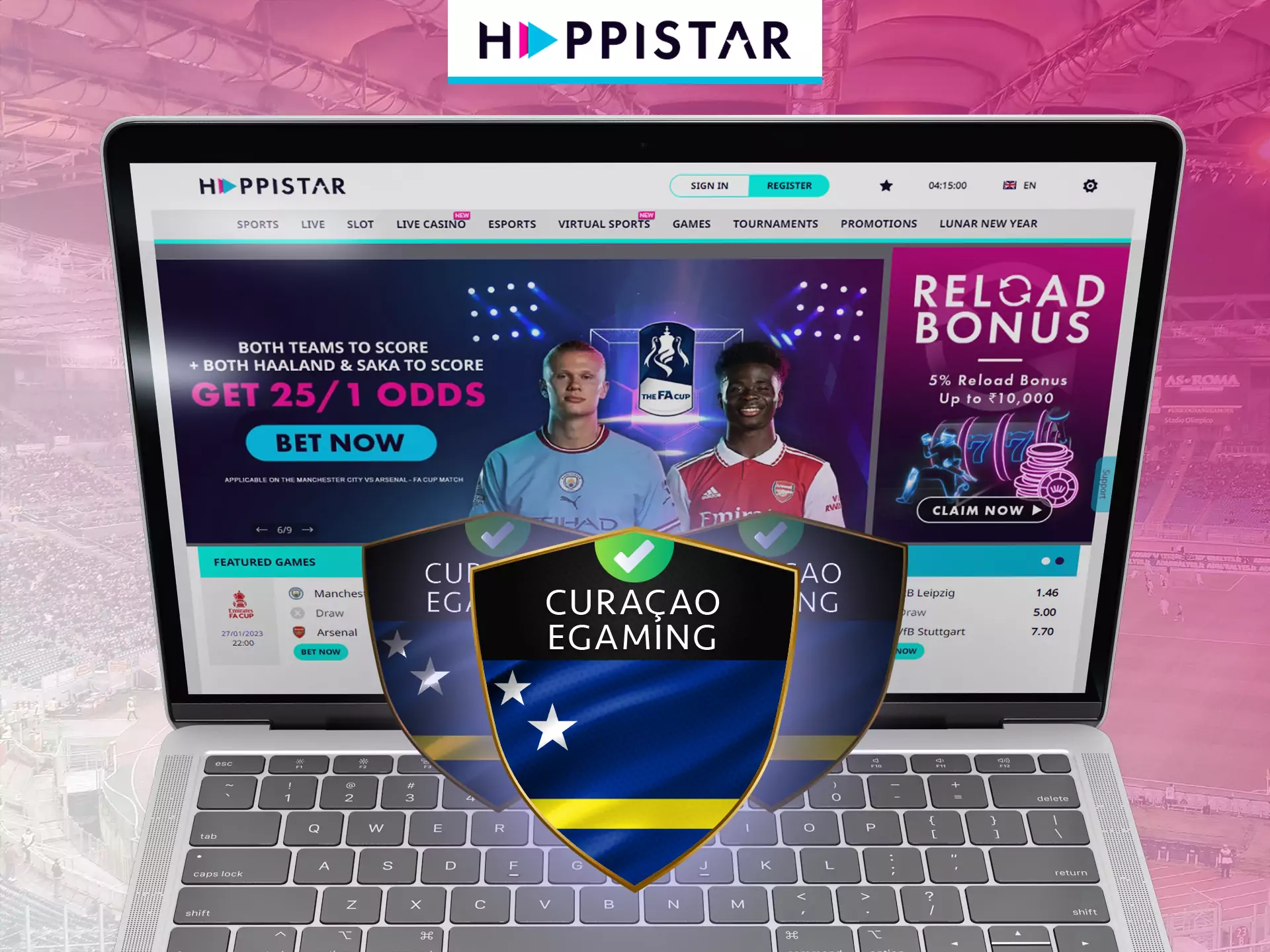 The Happistar website works with a Curacao license.