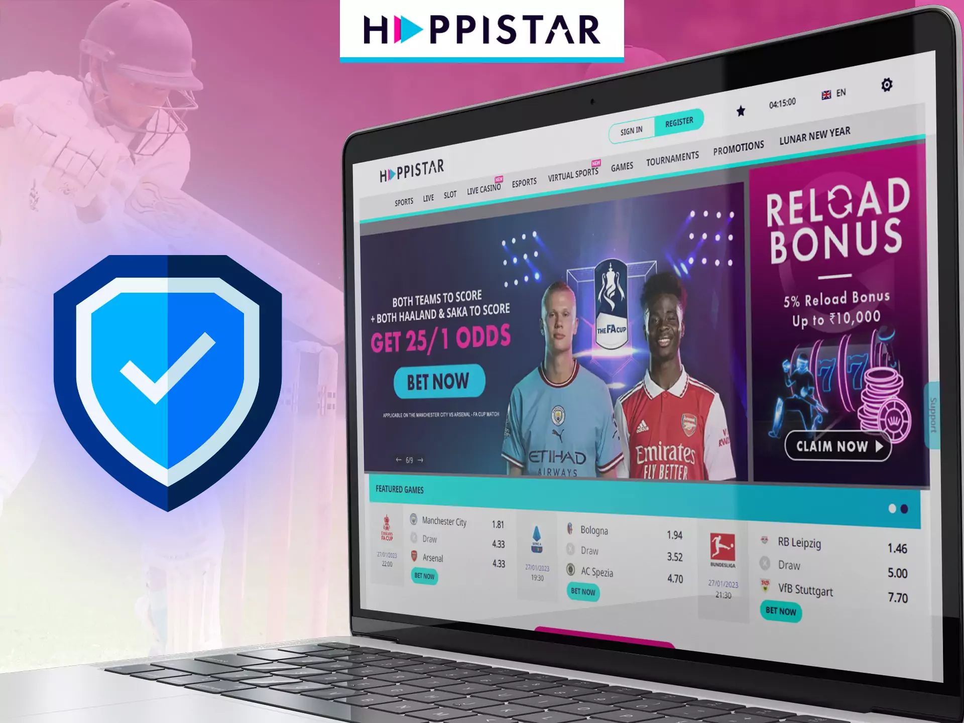 Happistar provides secure and safe betting and casino services.