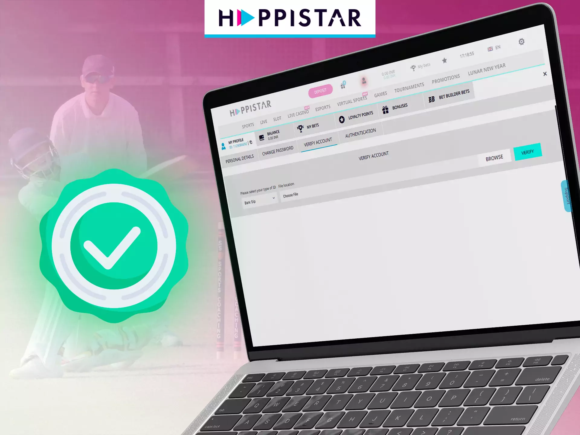 You must verify your account on Happistar.