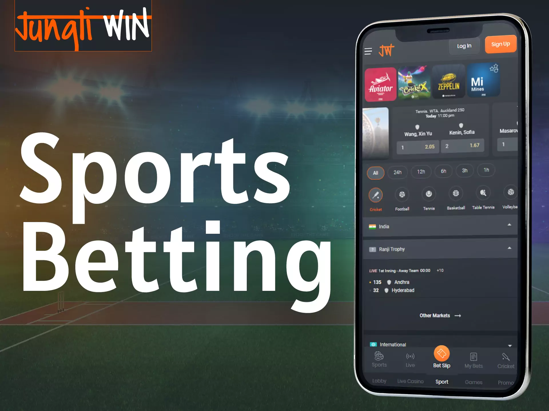 If you are a sports fan, place bets on your favorite teams in the Jungliwin app.