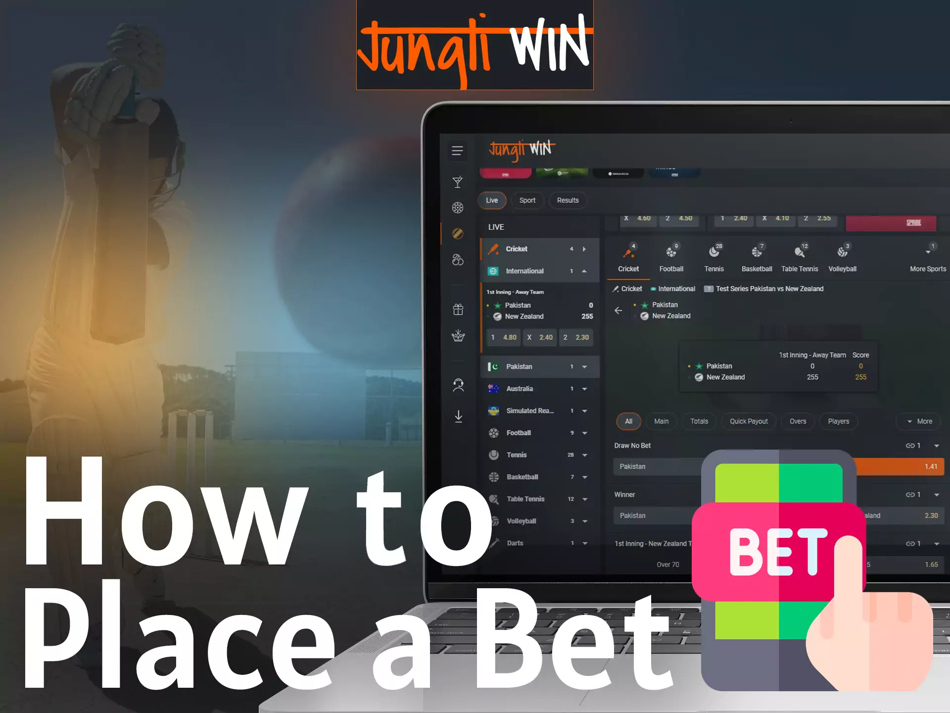 With this instruction, learn how to bet on Jungliwin.