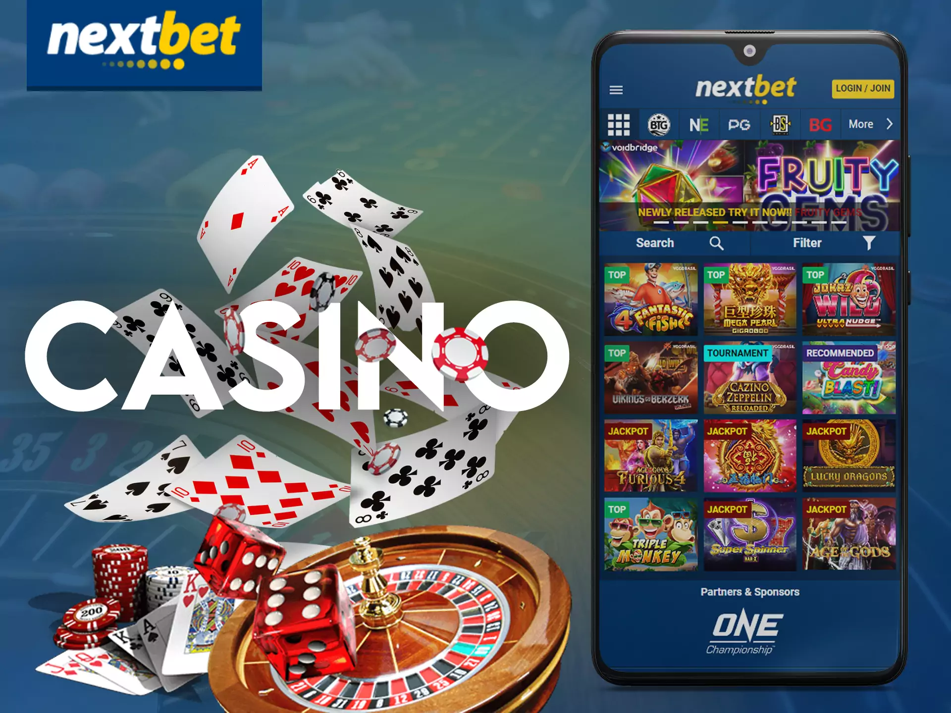 Play at the casino in the Nextbet app, place bets and enjoy the game.