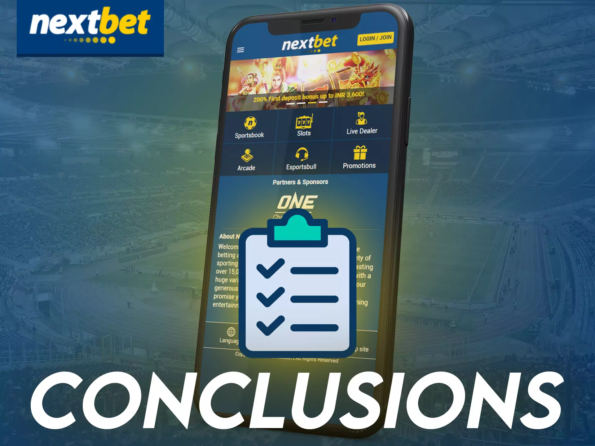 In the Nextbet app, you can place bets, play at the casino, and receive favorable bonuses.
