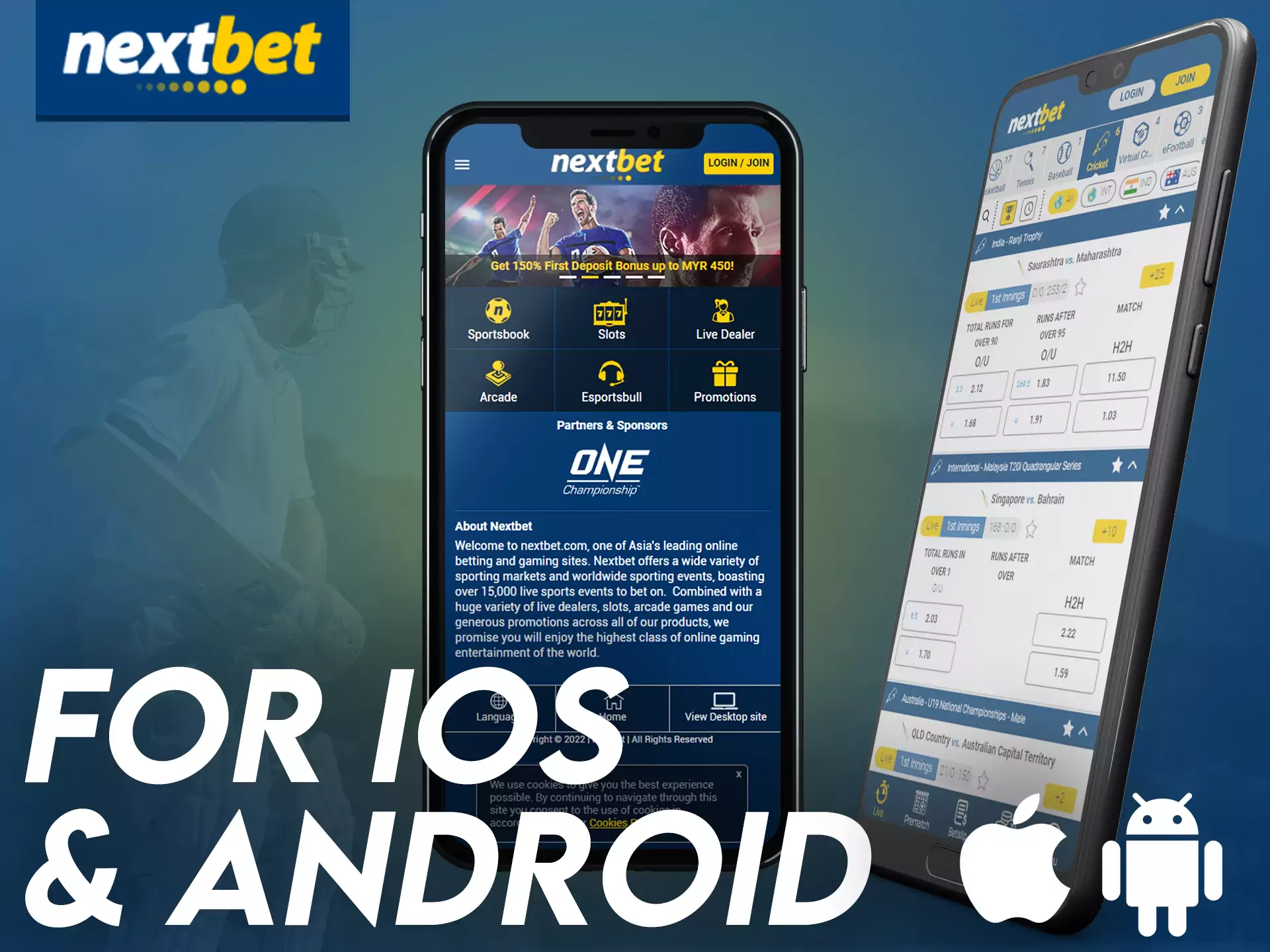 Nextbet can be installed on a personal device with an Android or iOS system.