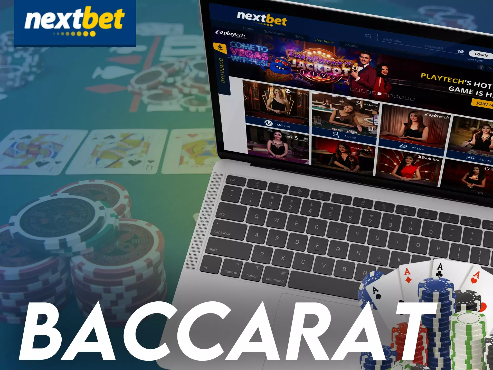 You can play baccarat at Nextbet Casino.