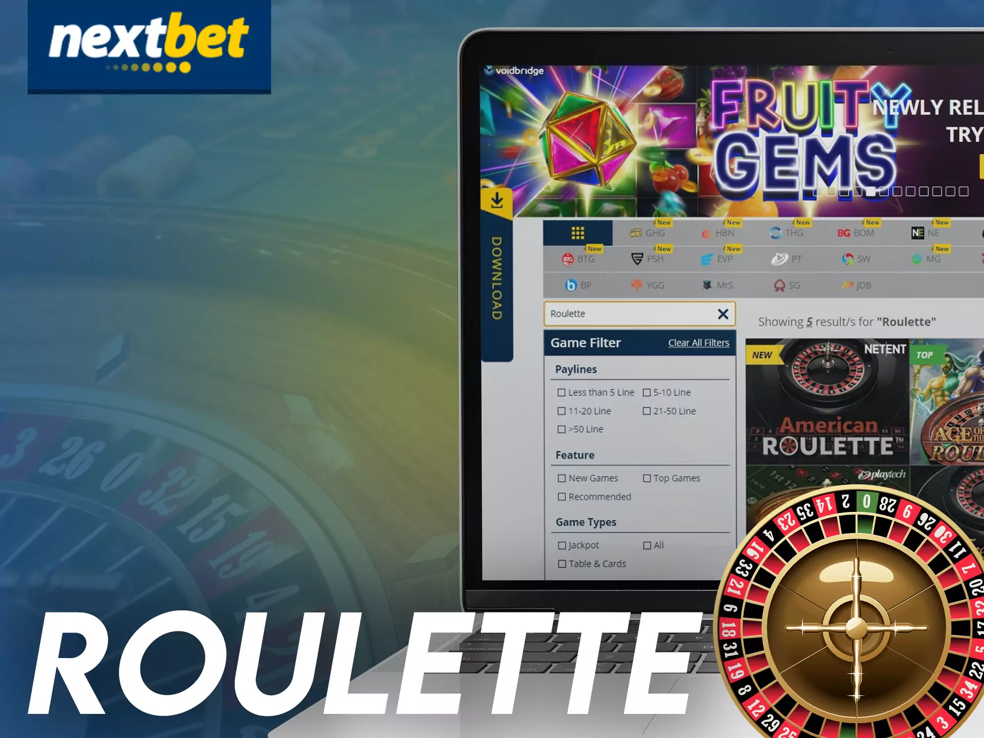Bet on your luck at roulette at Nextbet Casino.