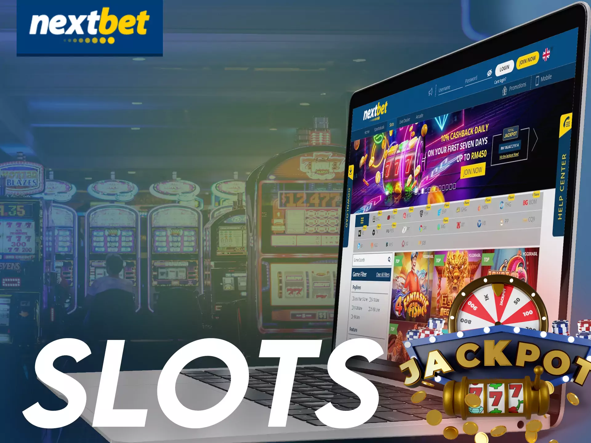 Play slots at Nextbet Casino.