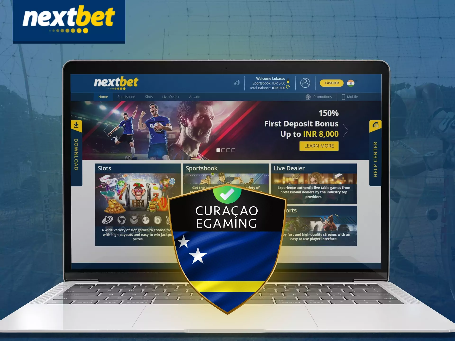 Nextbet service has an official license, play without fear of risks.
