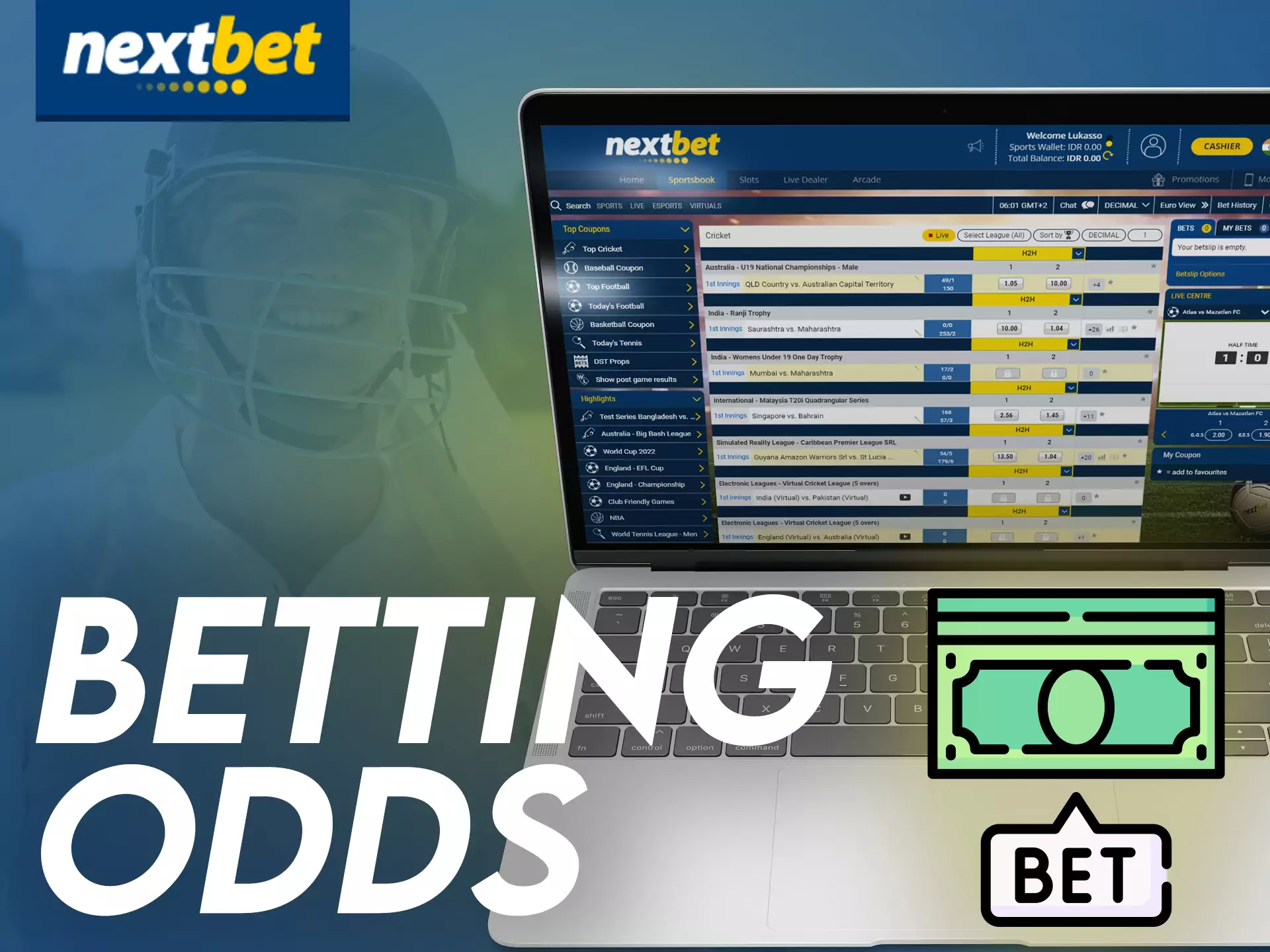 Nextbet offers special betting odds for sports events.