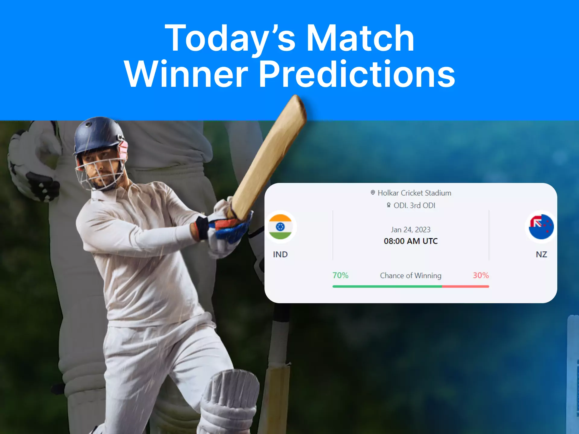 Try to bet and predict the winner of the match.