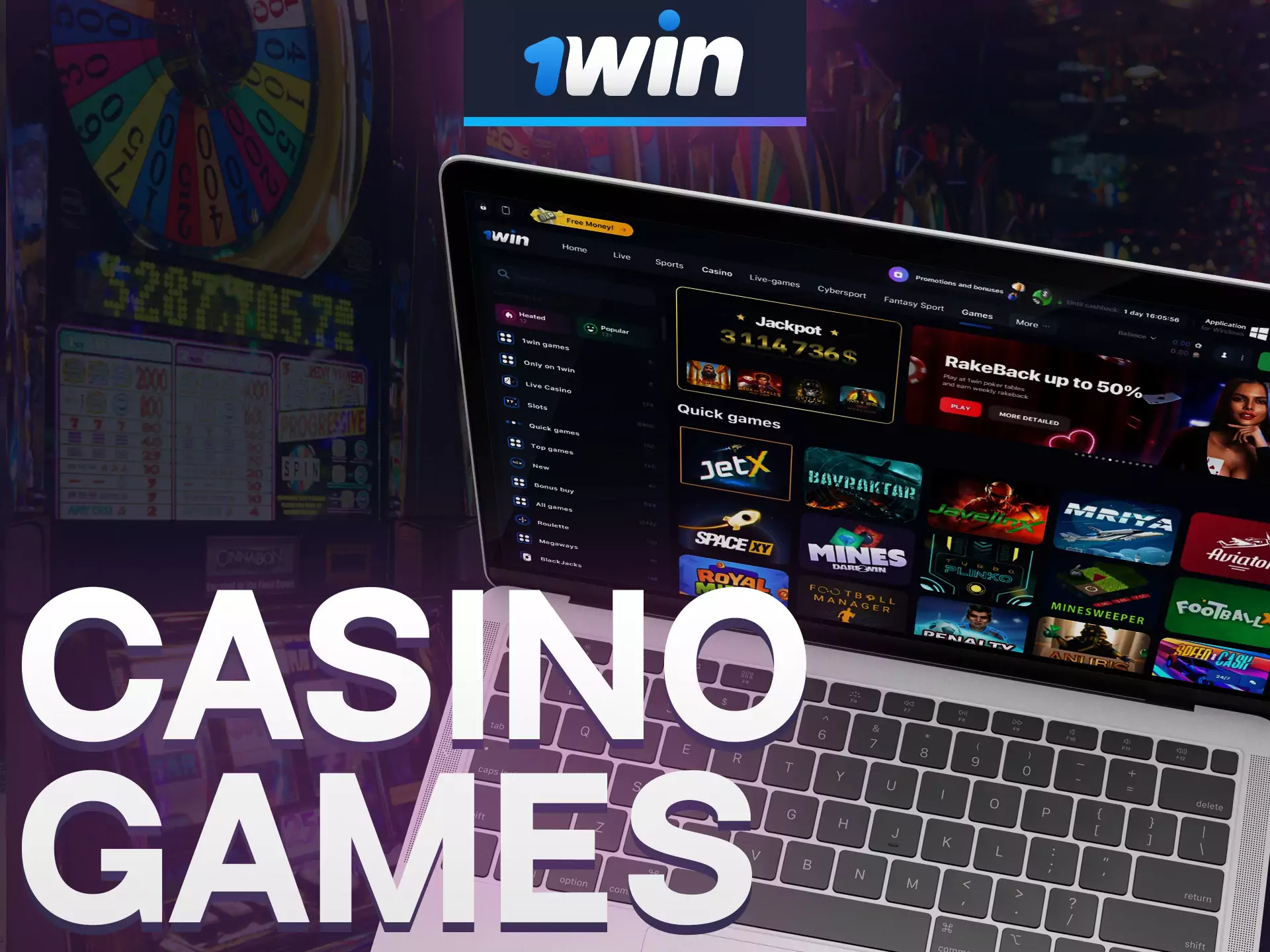 Play your favourite 1win casino games.