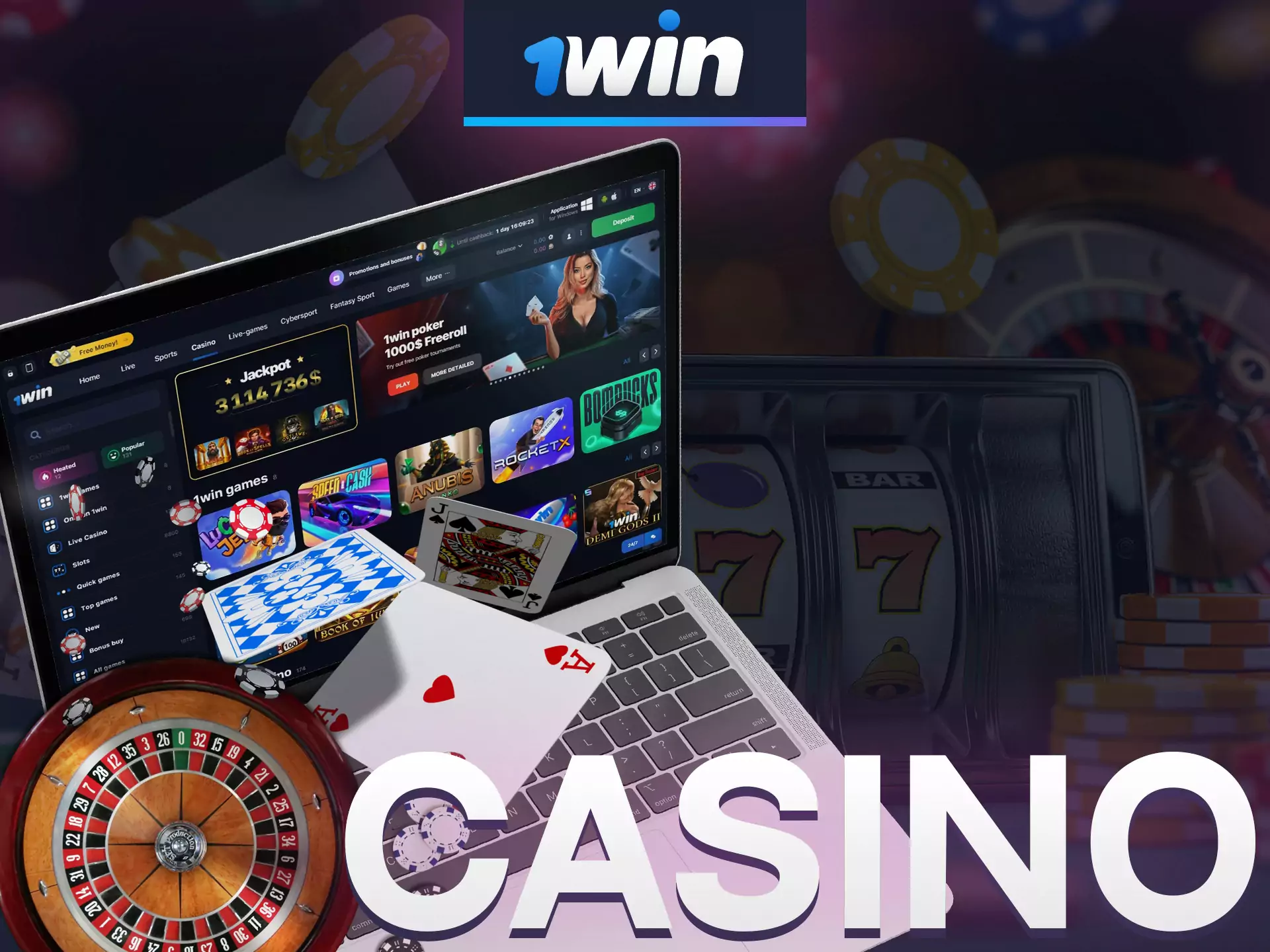 Play in 1win casino and win money.