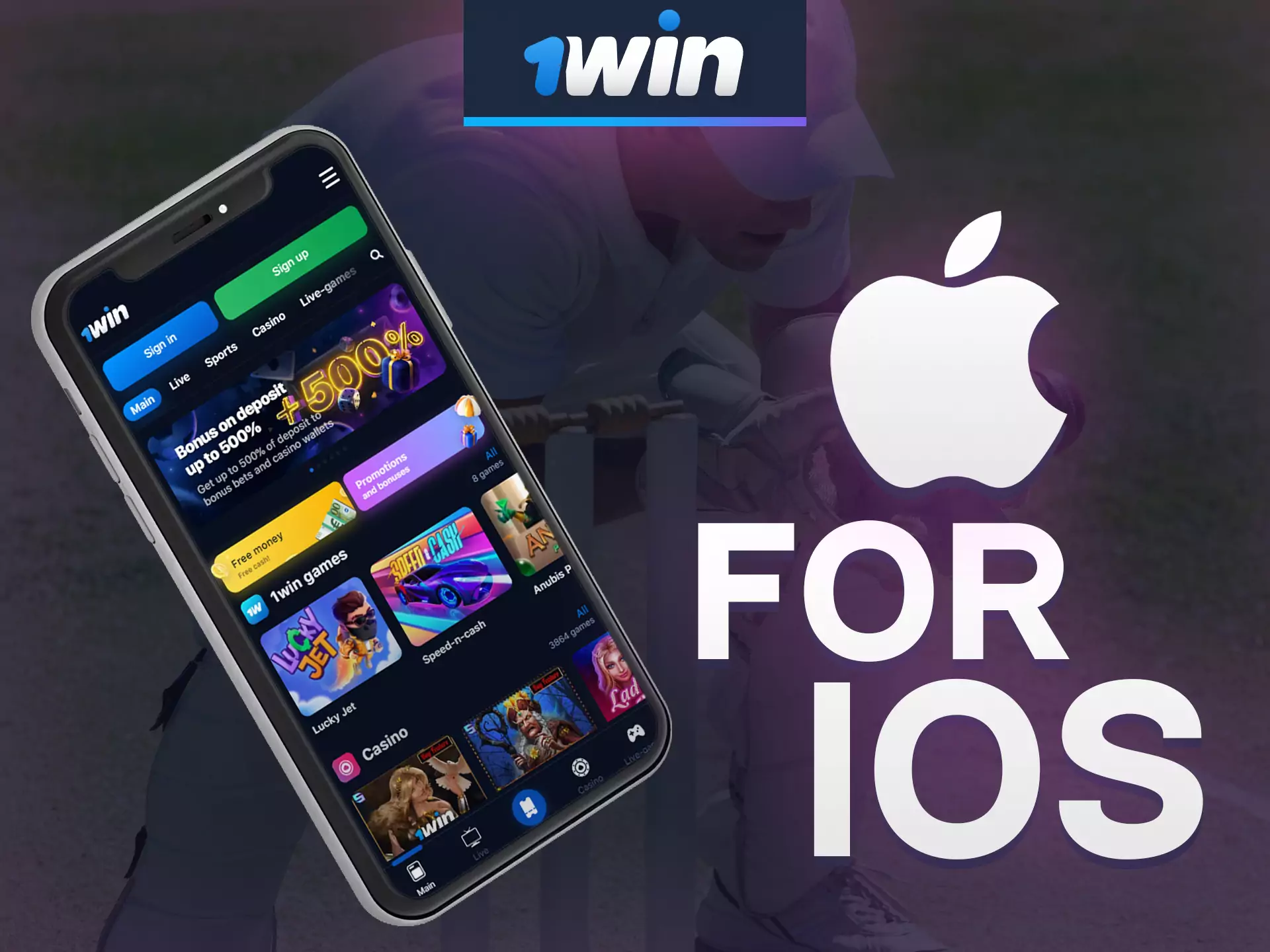 Install 1win iOS app on any of your devices.