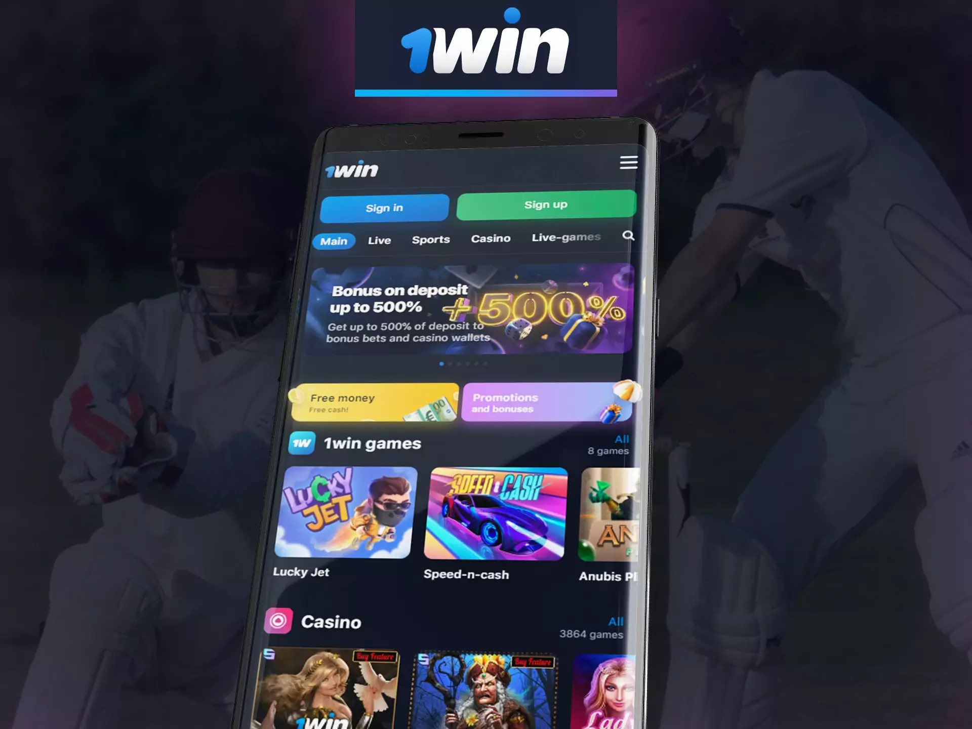 Use mobile version of 1win website on any device.
