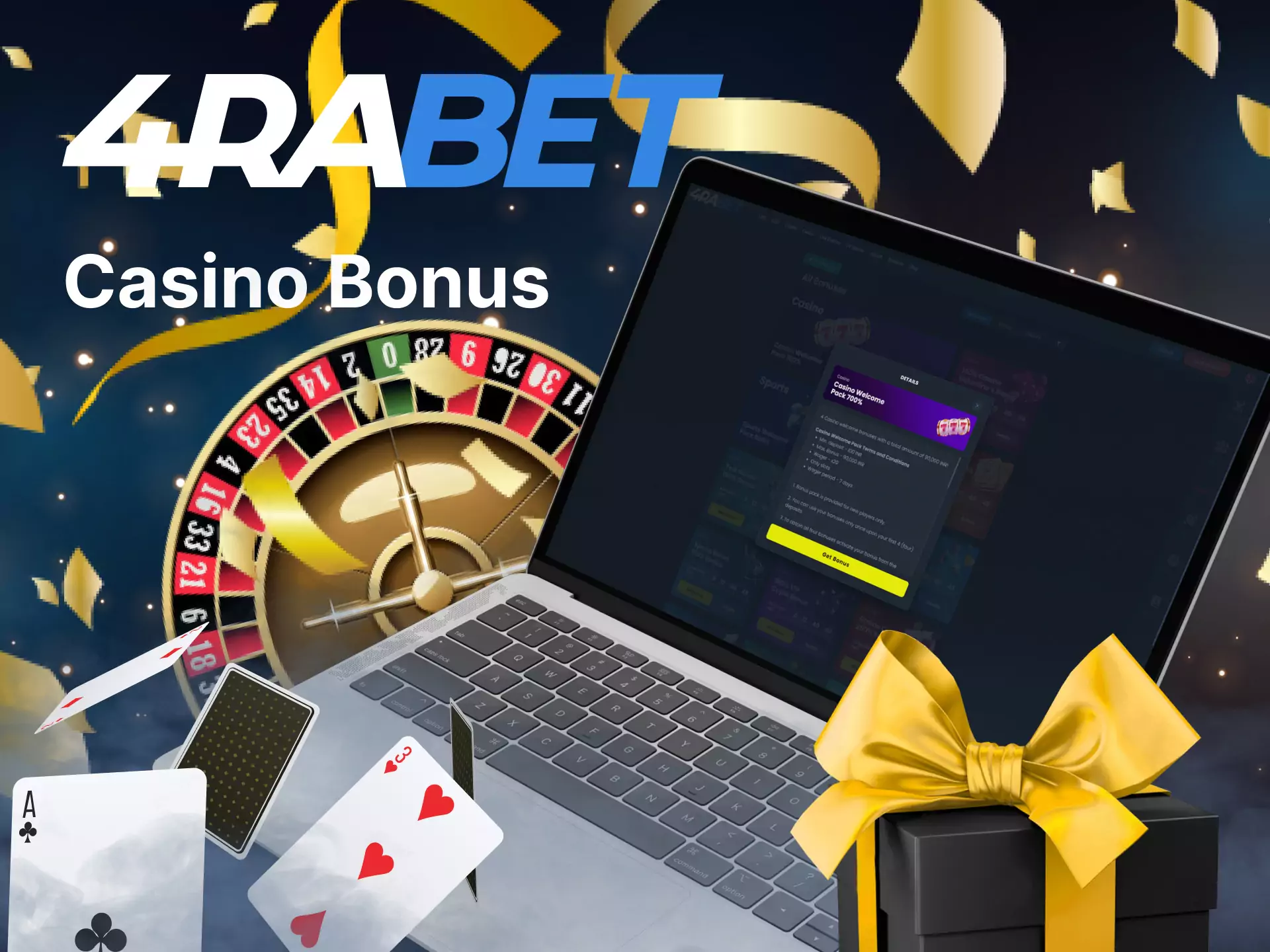 Get a special bonus on casino games from 4rabet.