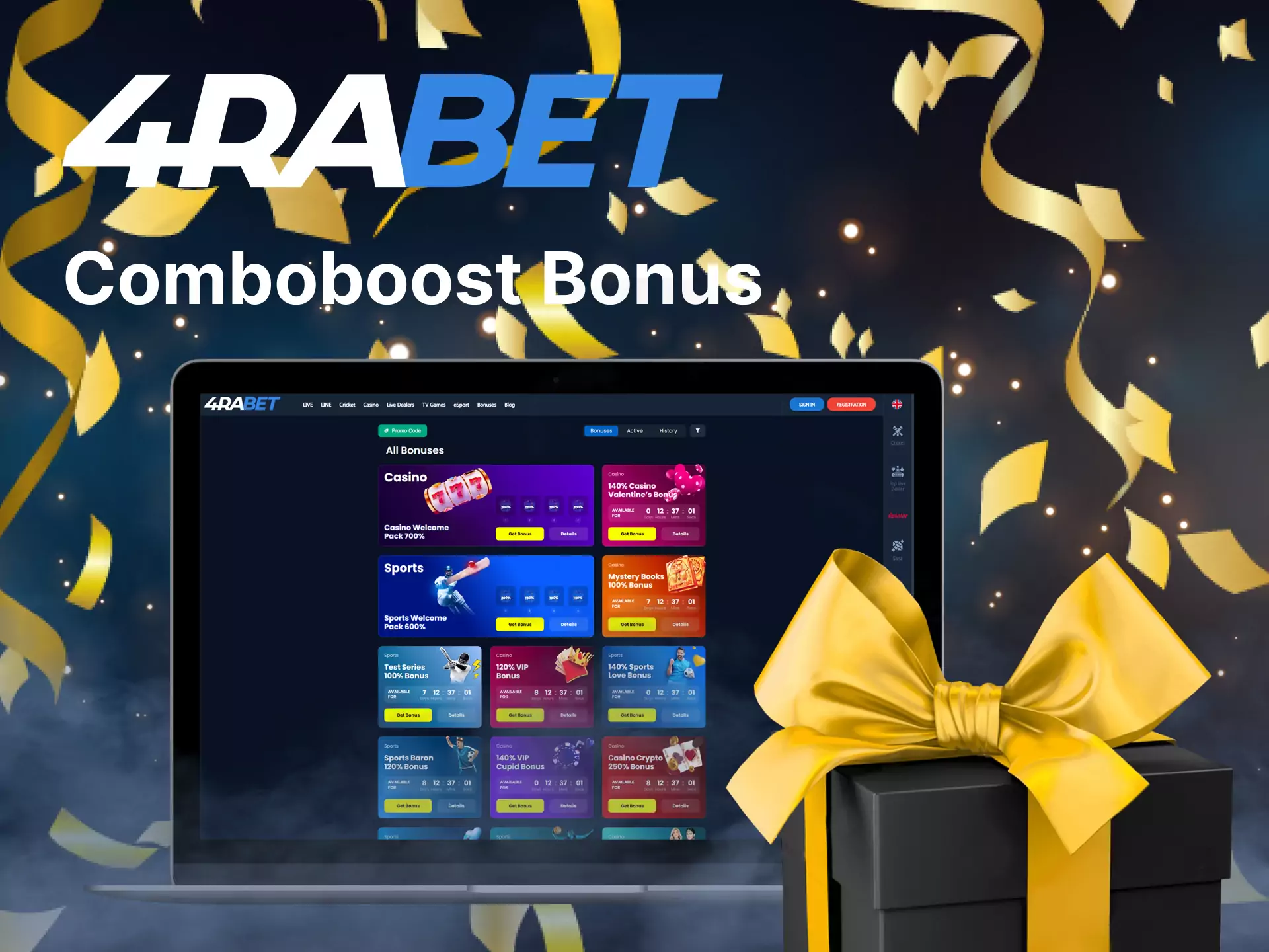 Get a special bonus for betting on multiple game results from 4rabet.