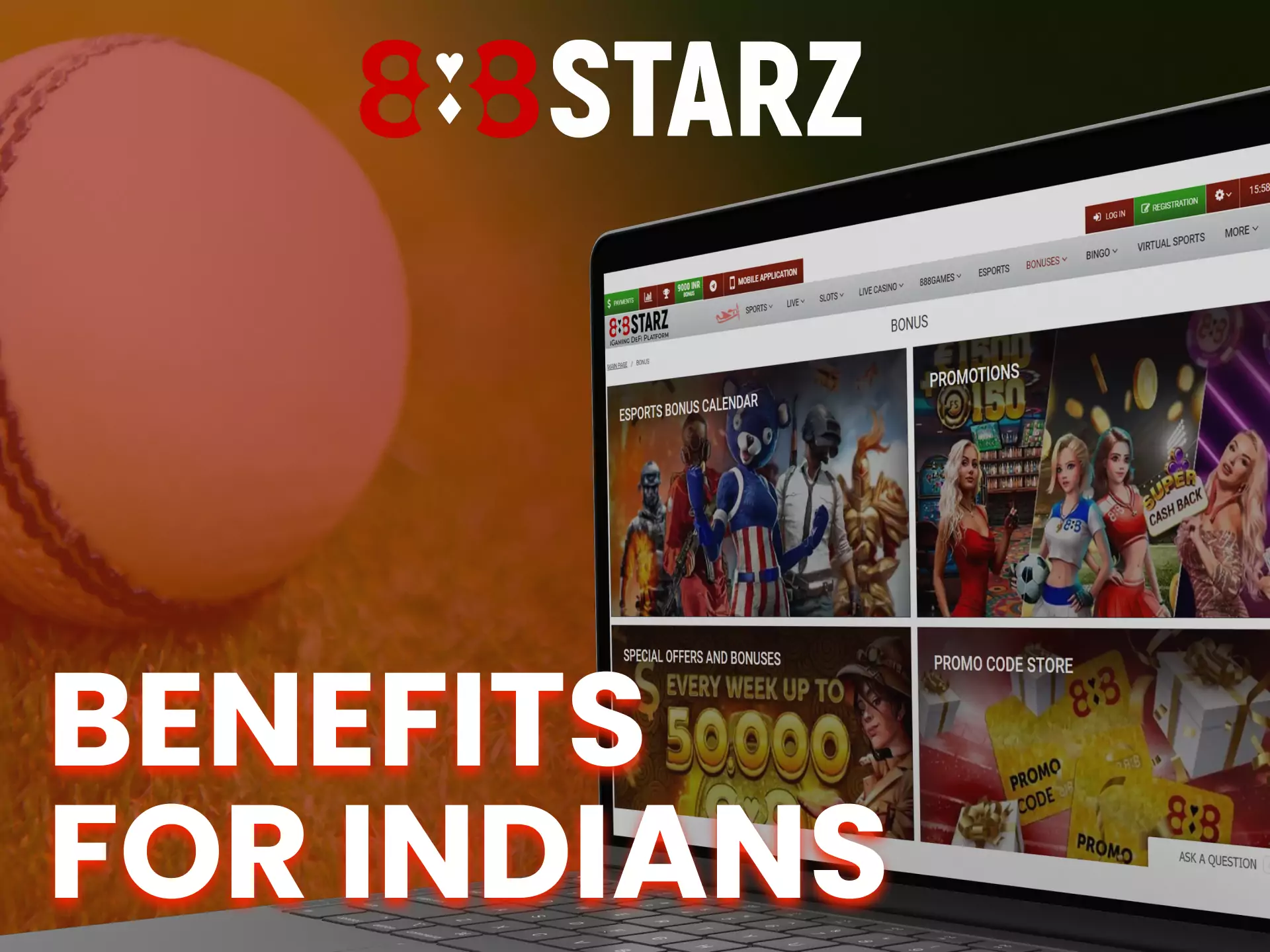 Get your special 888starz bonus if you bet from India.