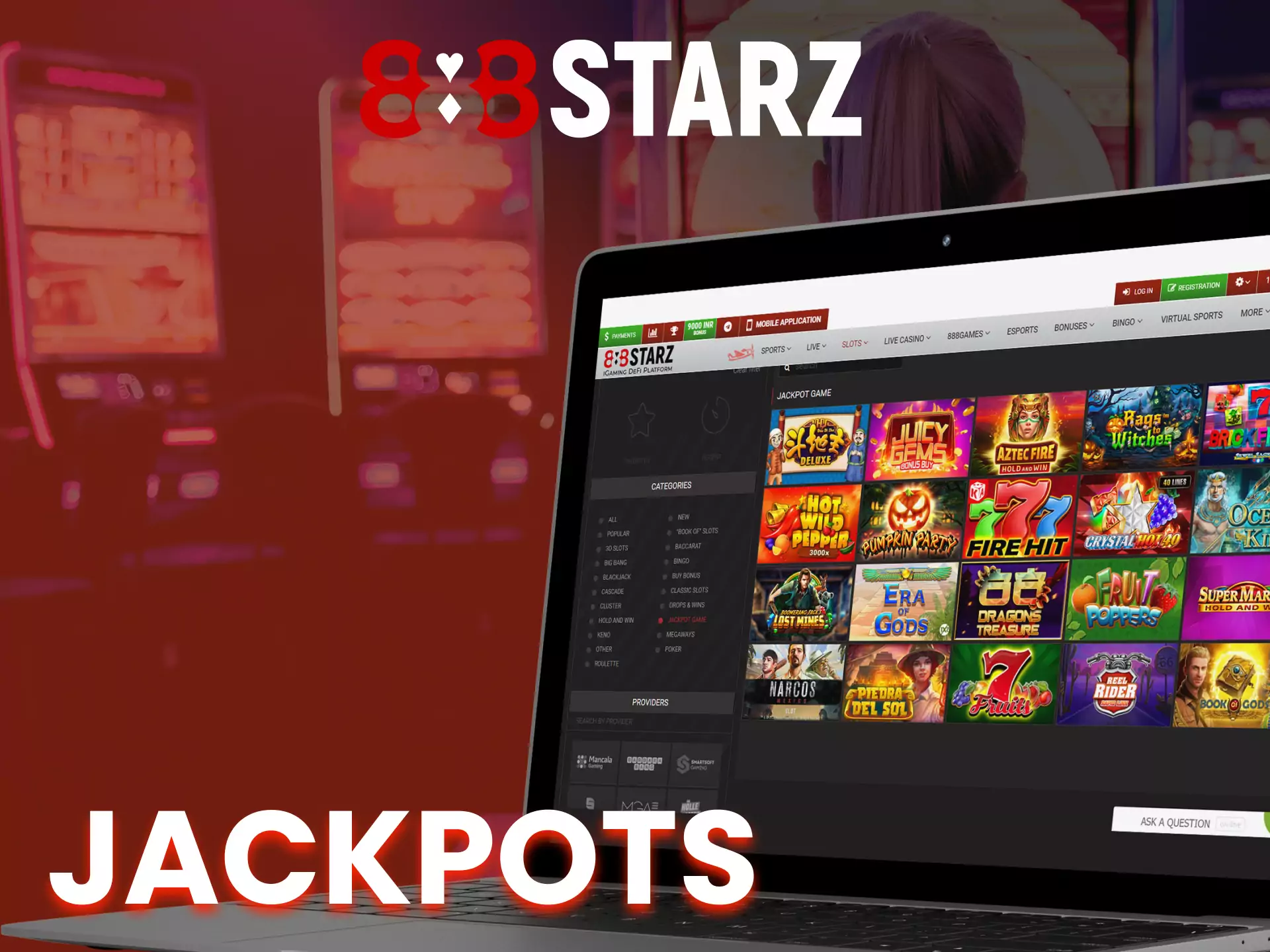 Win biggest amount of money by playing 888starz jackpot games.