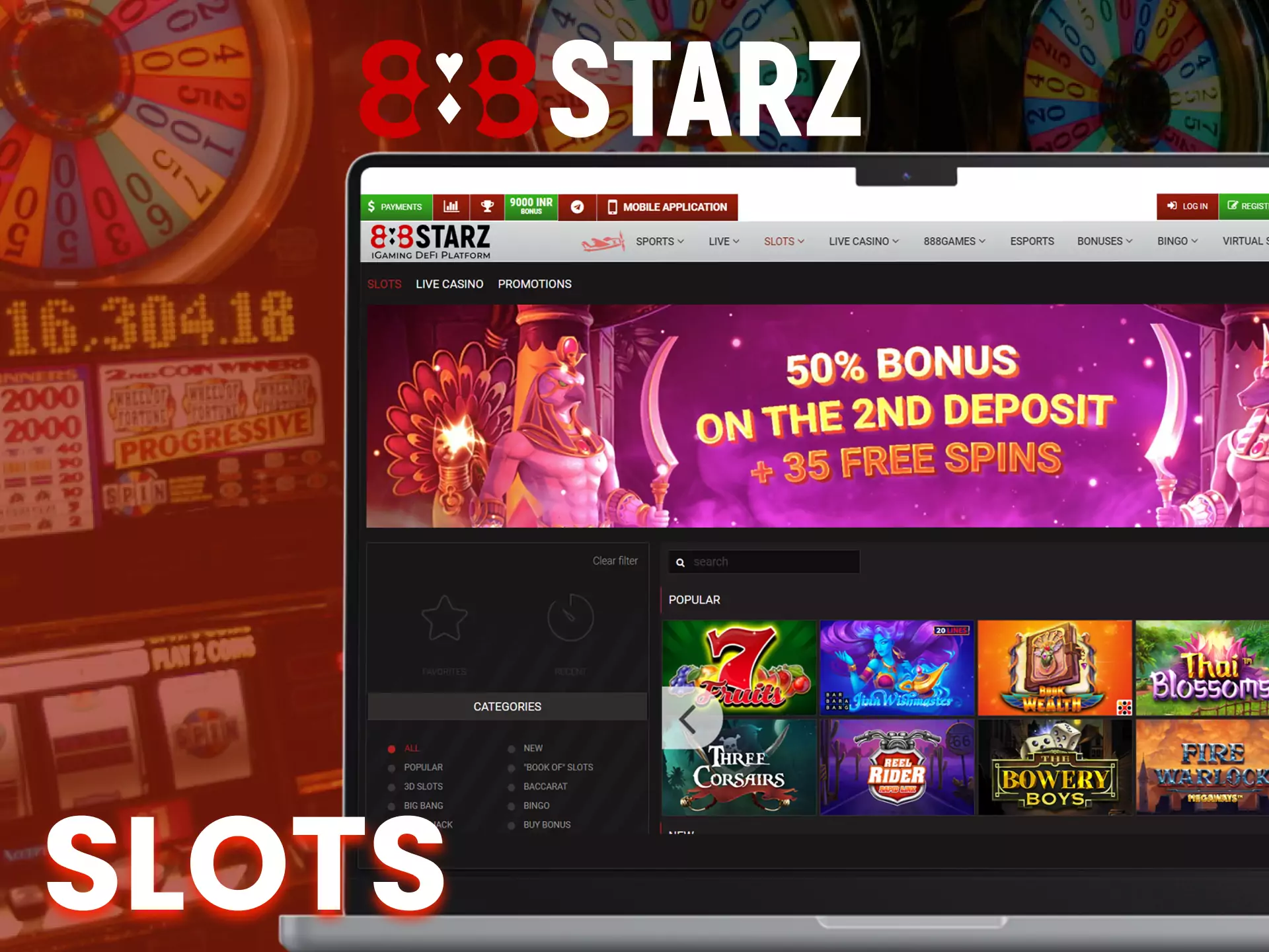 Spin your favourite slots at 888starz.