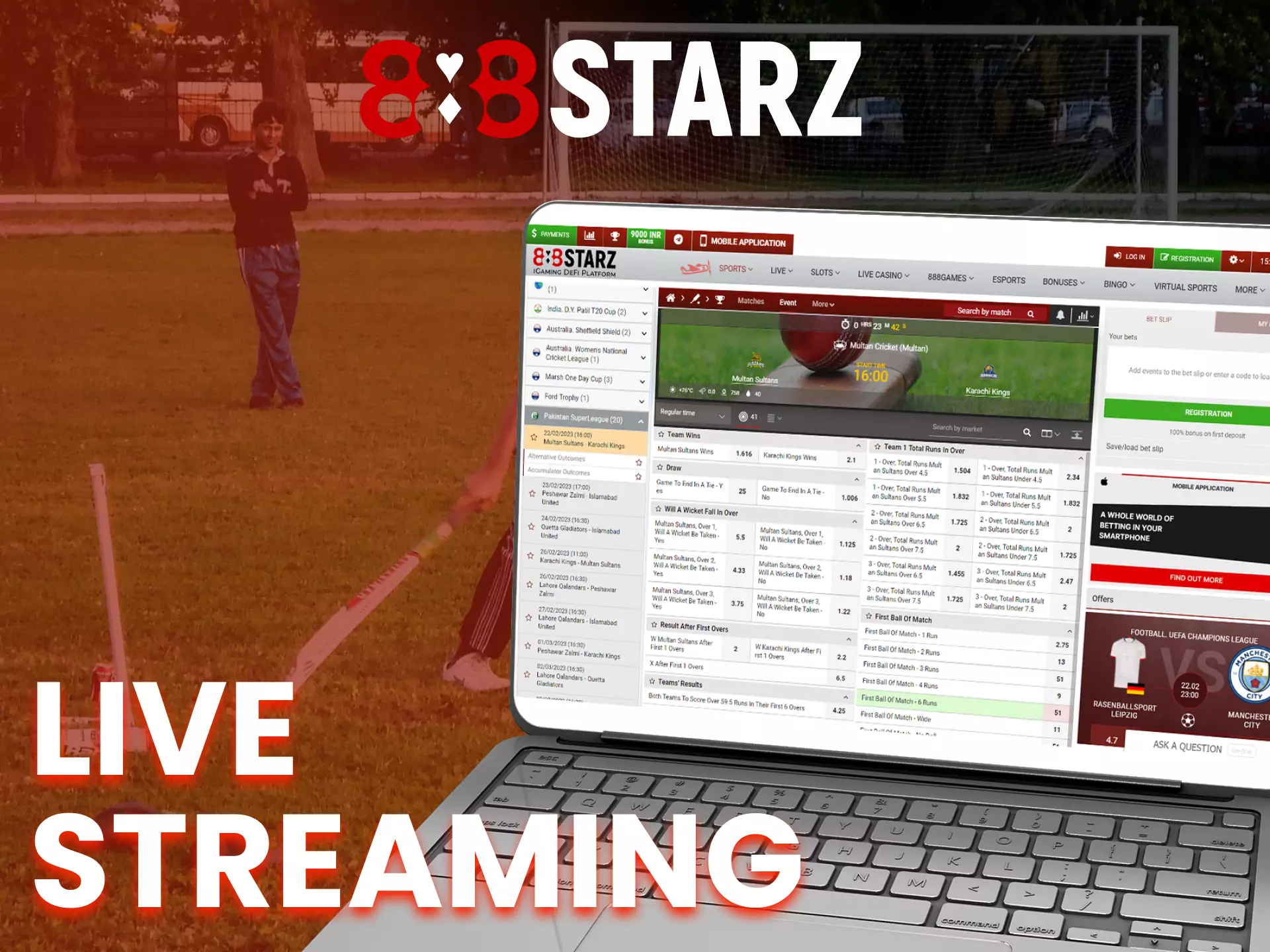 Watch sports games in live at 888starz.