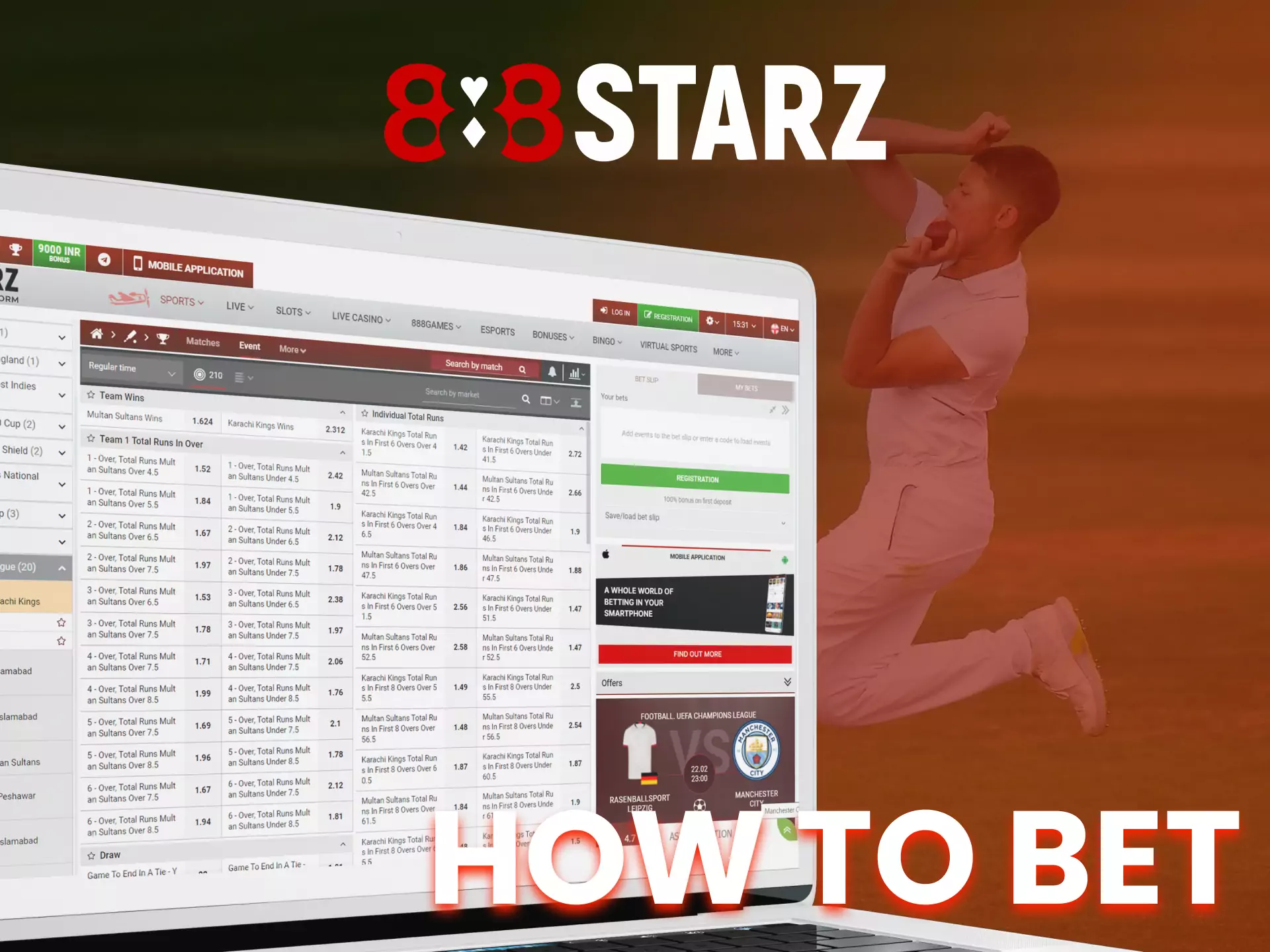 Place bet at 888starz without problems.