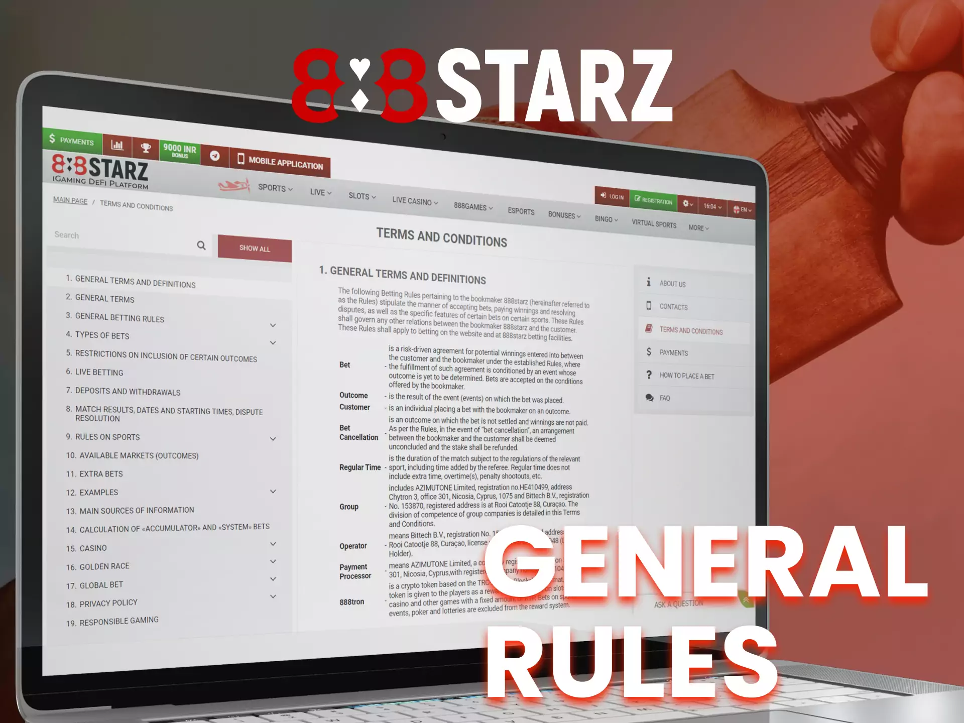 If you want to start betting you need to read 888starz rules.