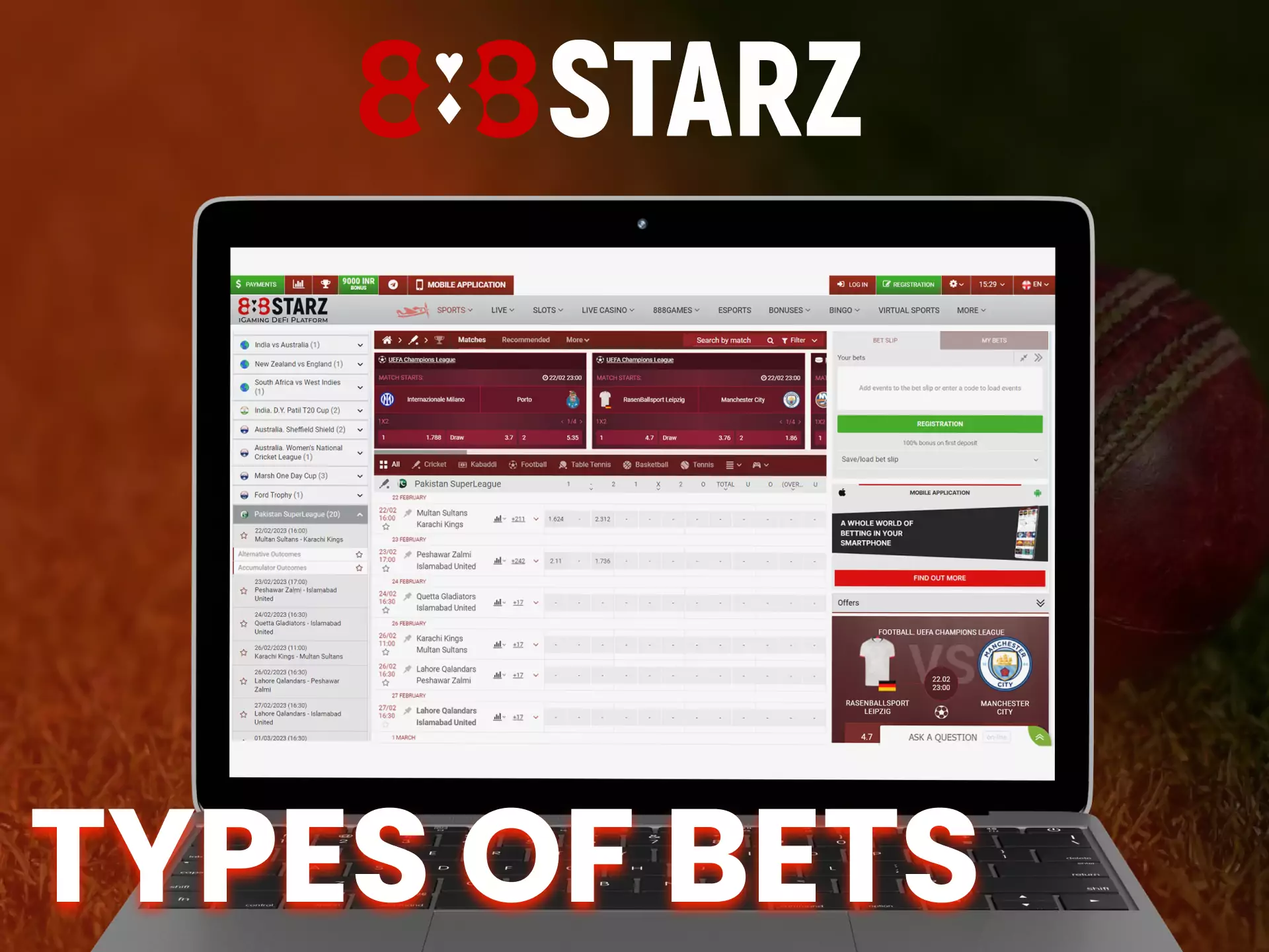 888starz provides wide variety of betting experience.