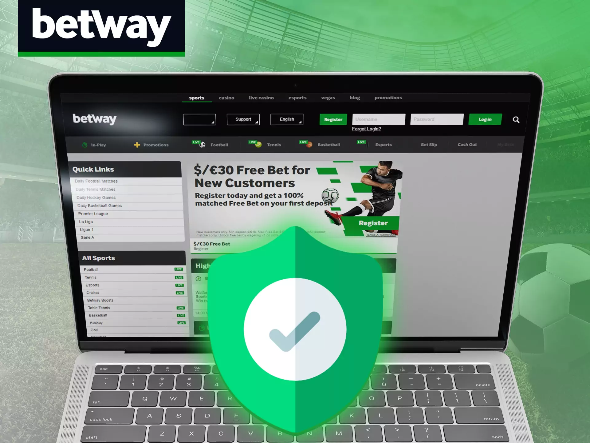 Betway betting company secures all of your information.