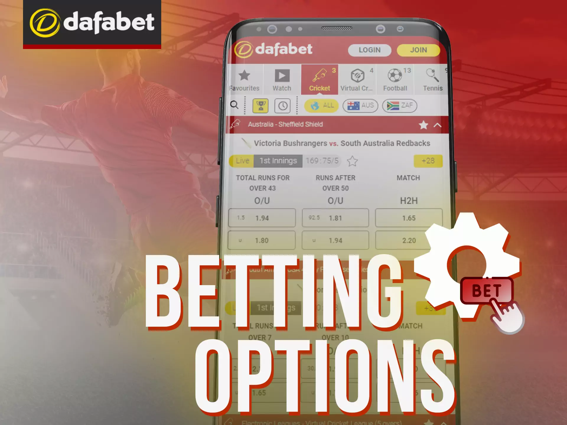 You can bet differently with Dafabet app.