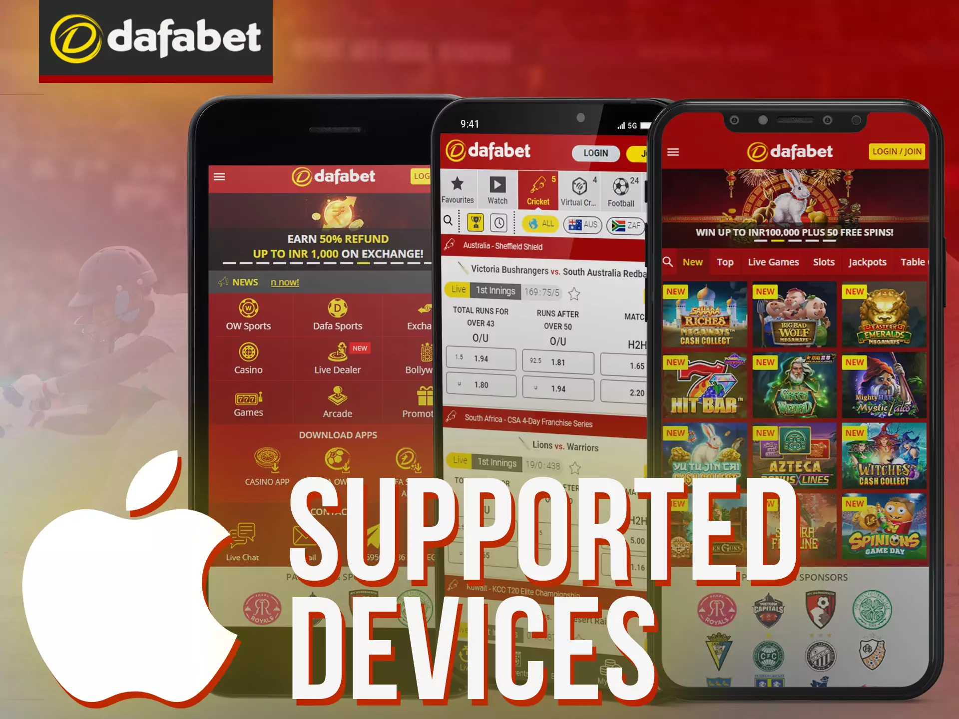 Dafabet iOS app supported by many iOS devices.